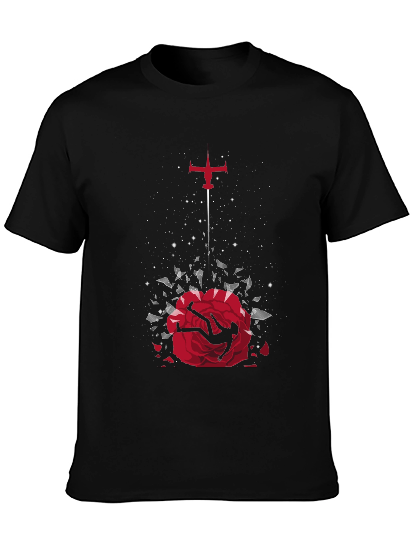 Cowboy Bebop Falling Rose Graphic Tee - Black