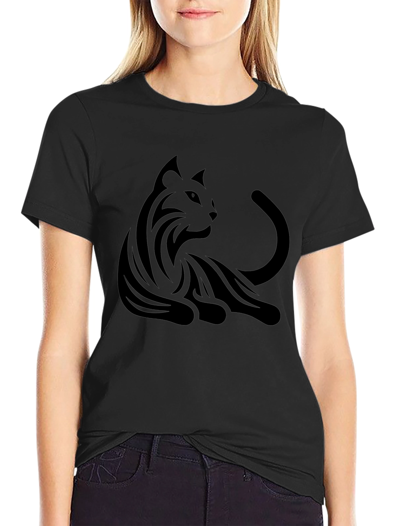 Black Cat Graphic T-Shirt - Mens Fashion
