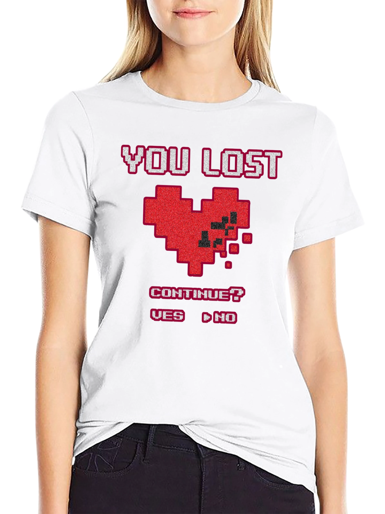 You Lost Pixel Heart T-Shirt - Gamer Style Tee