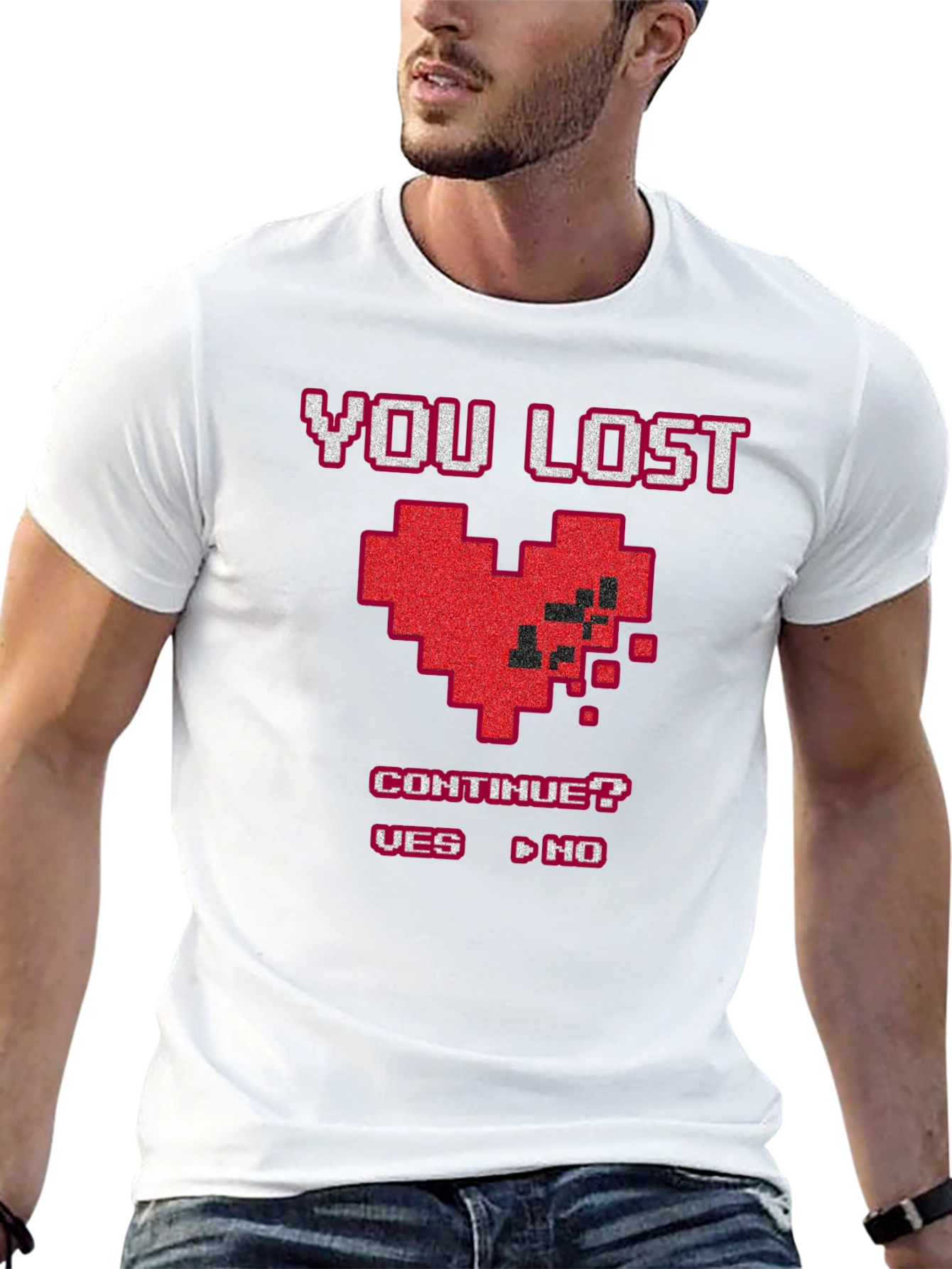 You Lost Pixel Heart T-Shirt - Gamer Style Tee
