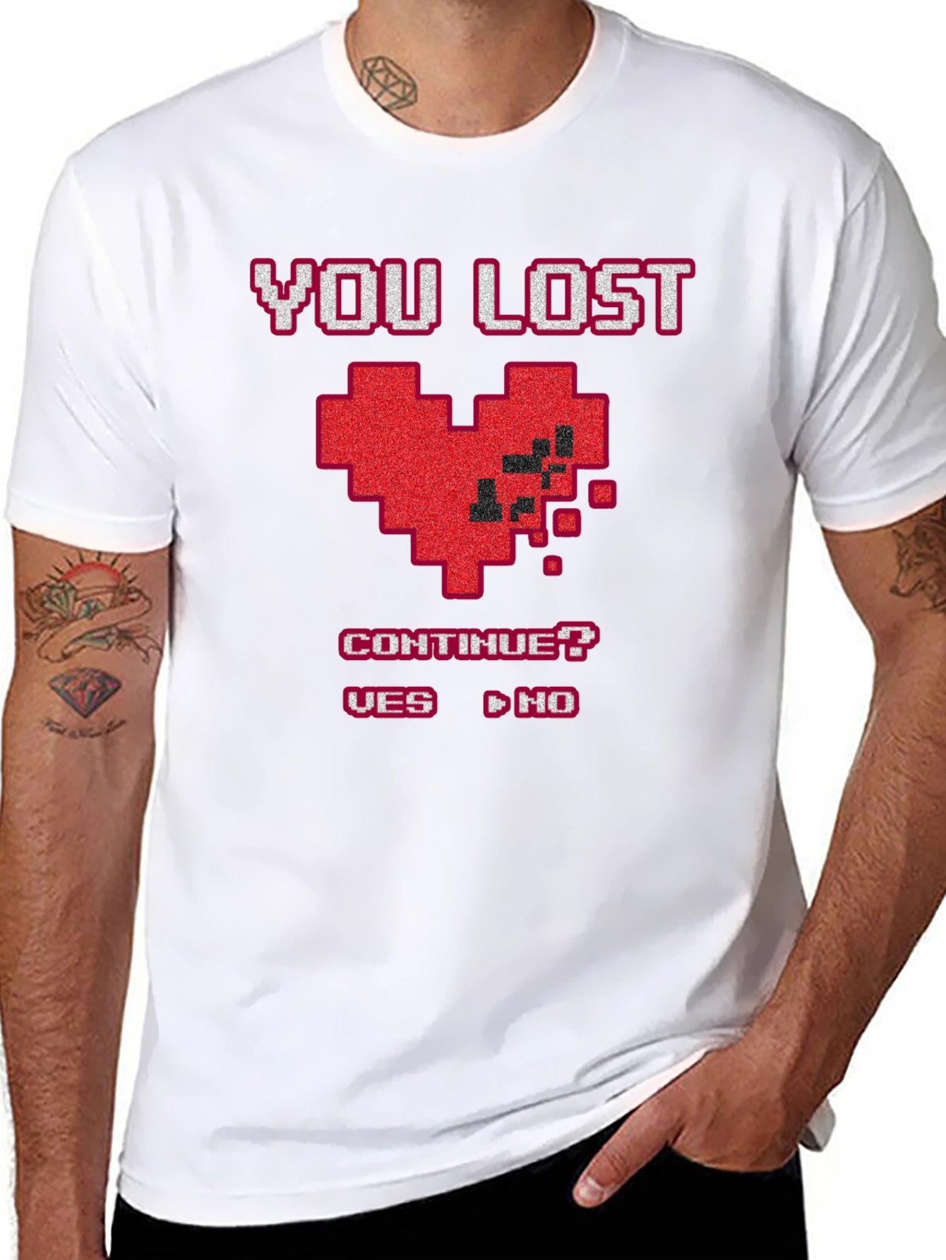 You Lost Pixel Heart T-Shirt - Gamer Style Tee