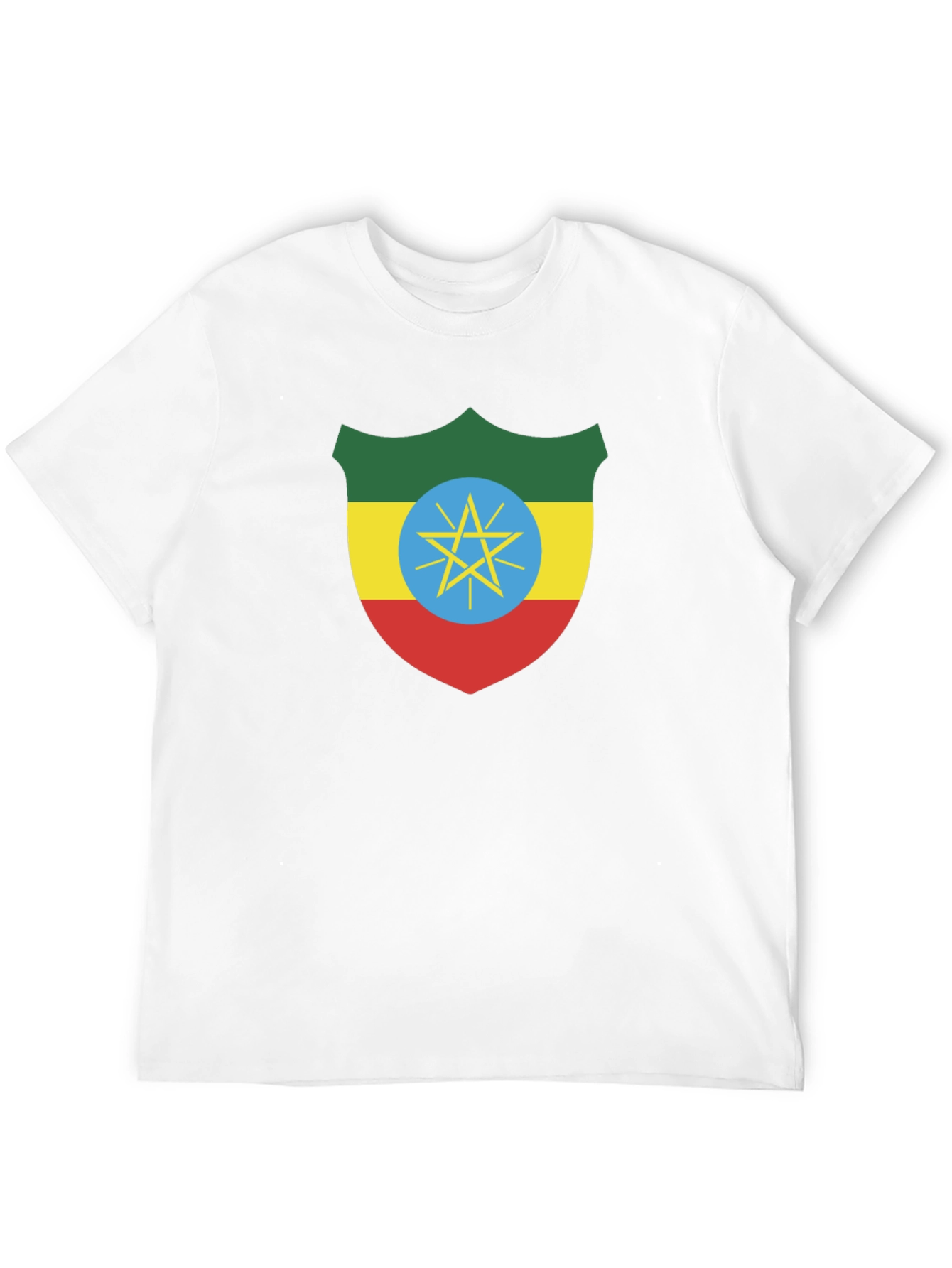 Ethiopian Flag Shield Black T-Shirt