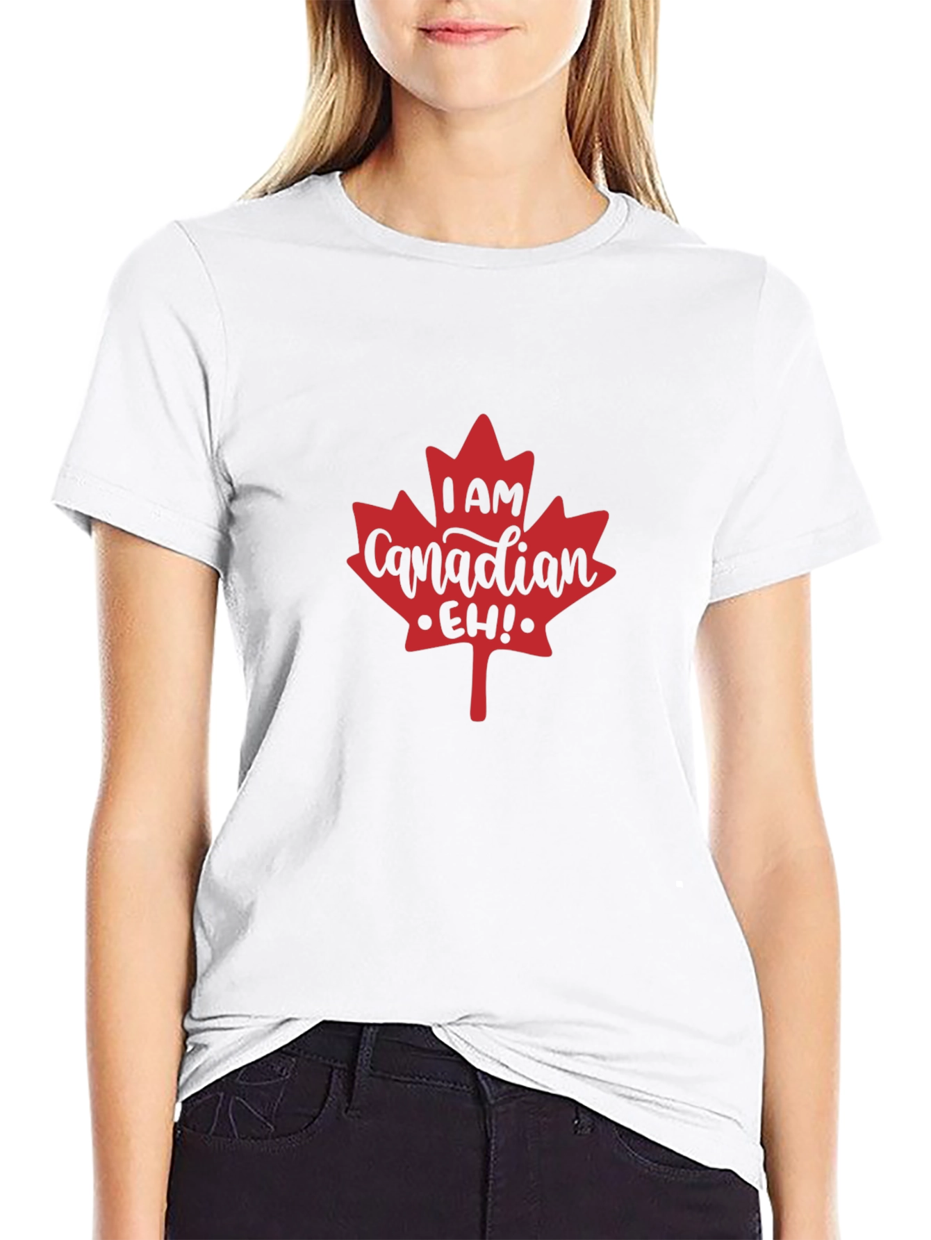 I am Canadian Eh! Maple Leaf Black T-Shirt
