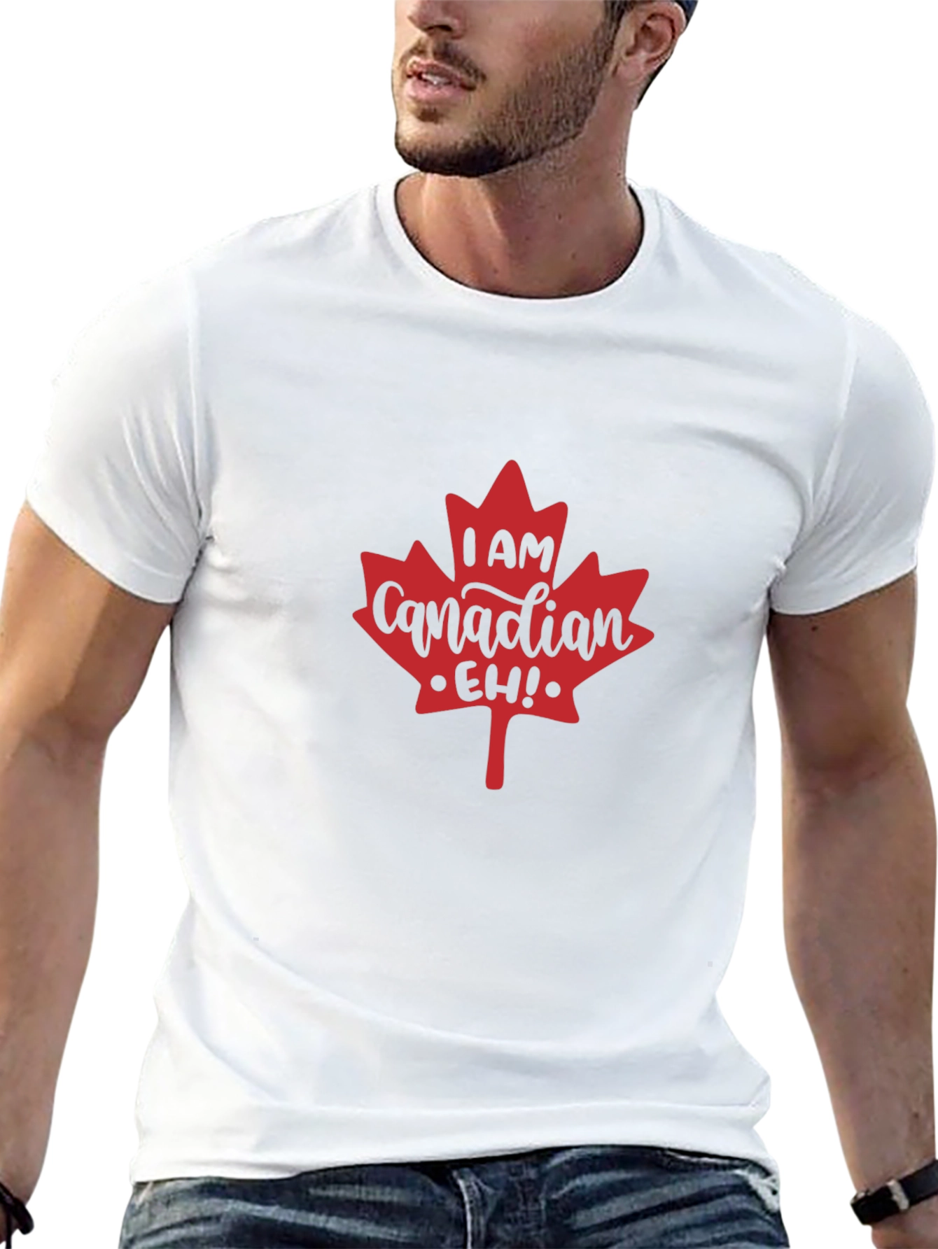 I am Canadian Eh! Maple Leaf Black T-Shirt