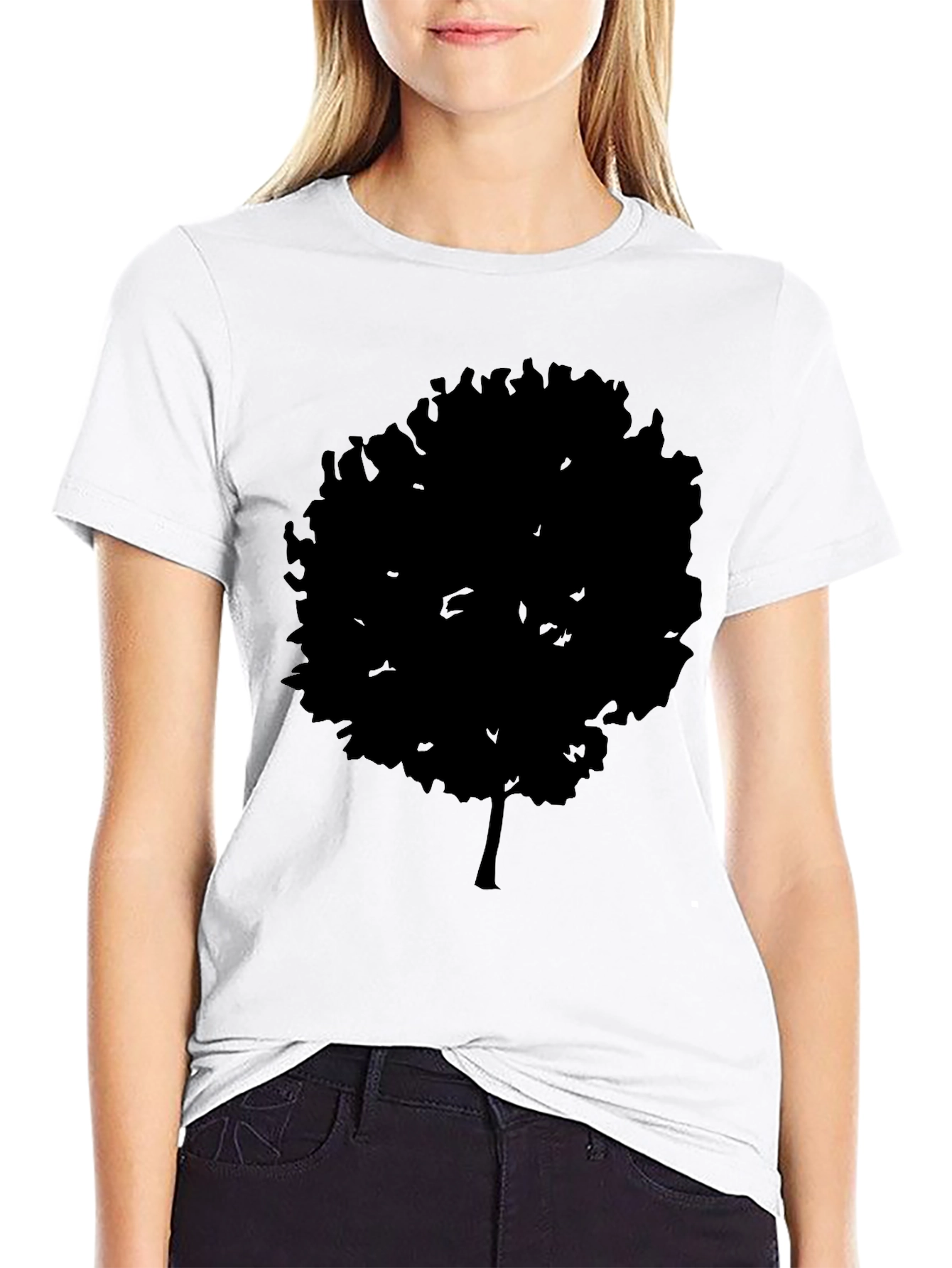Silhouette Tree Black Graphic Tee - Modern Casual Style
