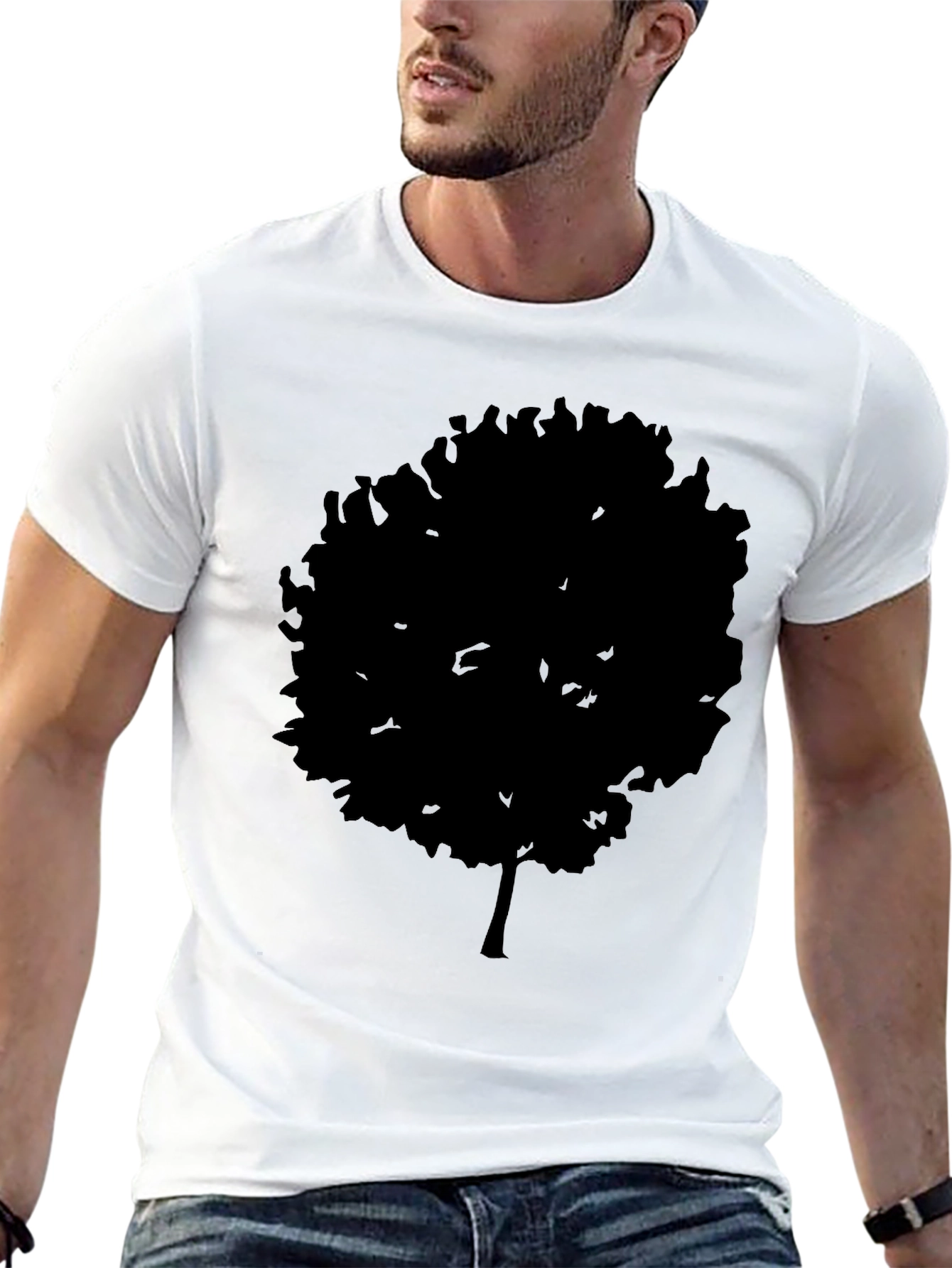 Silhouette Tree Black Graphic Tee - Modern Casual Style