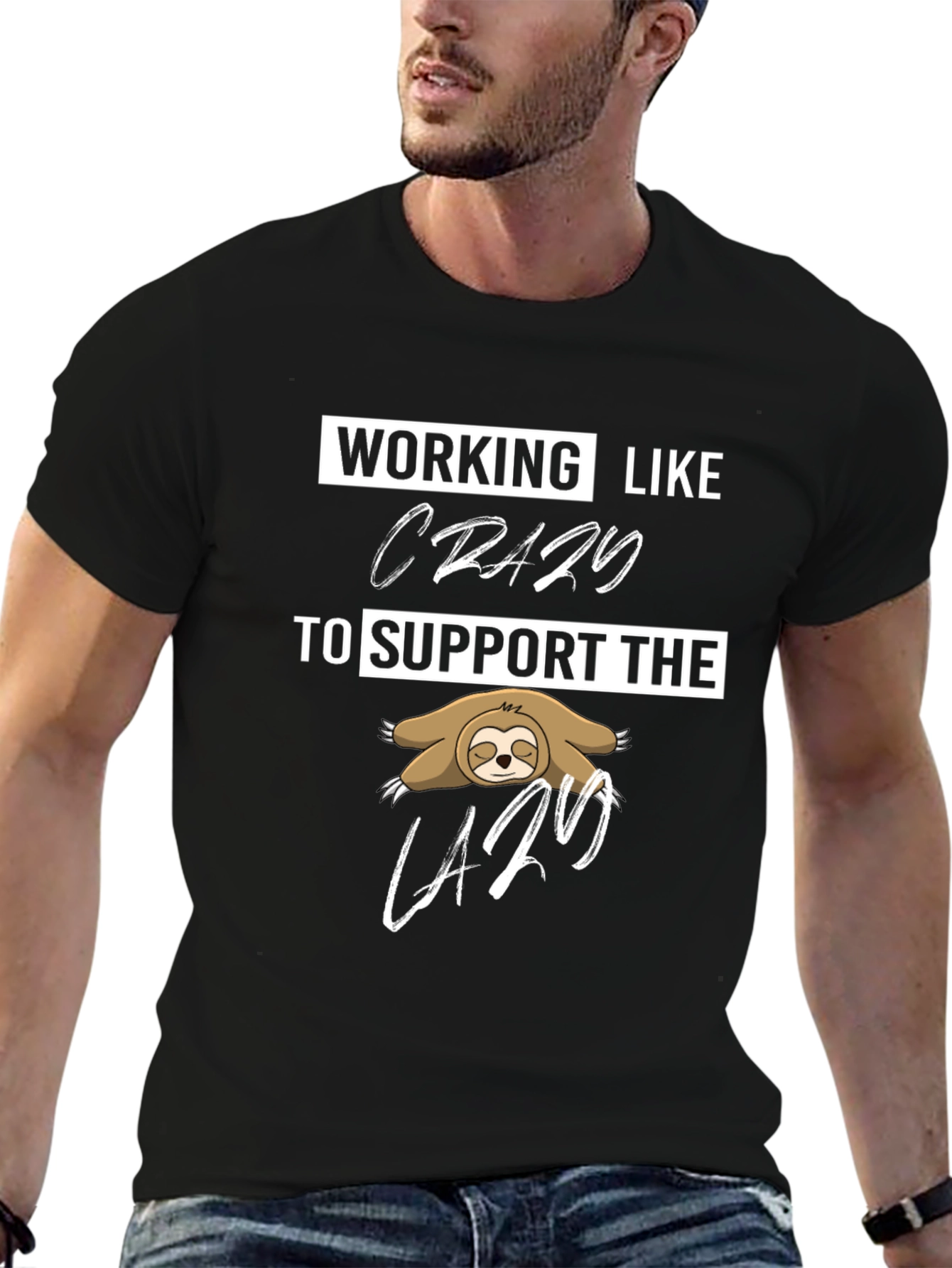 Working Like Crazy Sloth Graphic Tee