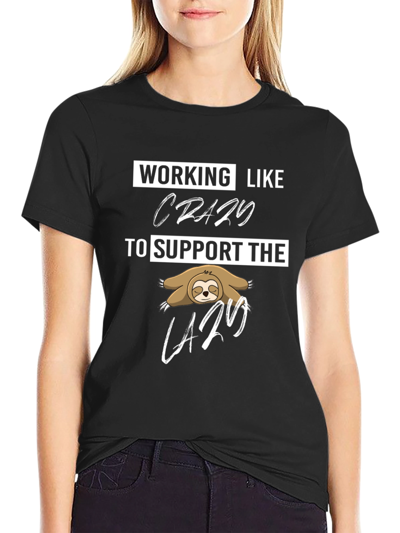 Working Like Crazy Sloth Graphic Tee