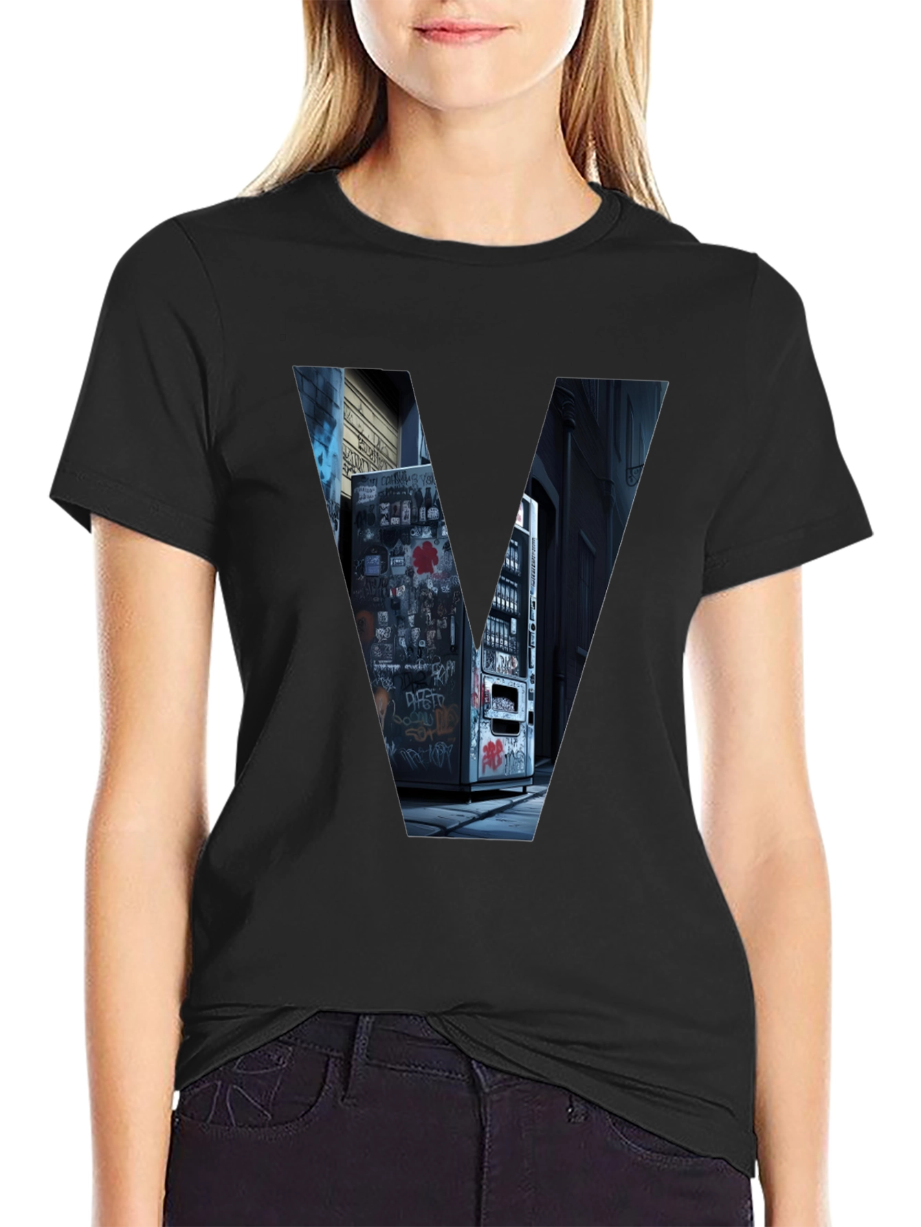Urban V Tee - Graffiti Alley Vending Machine Design