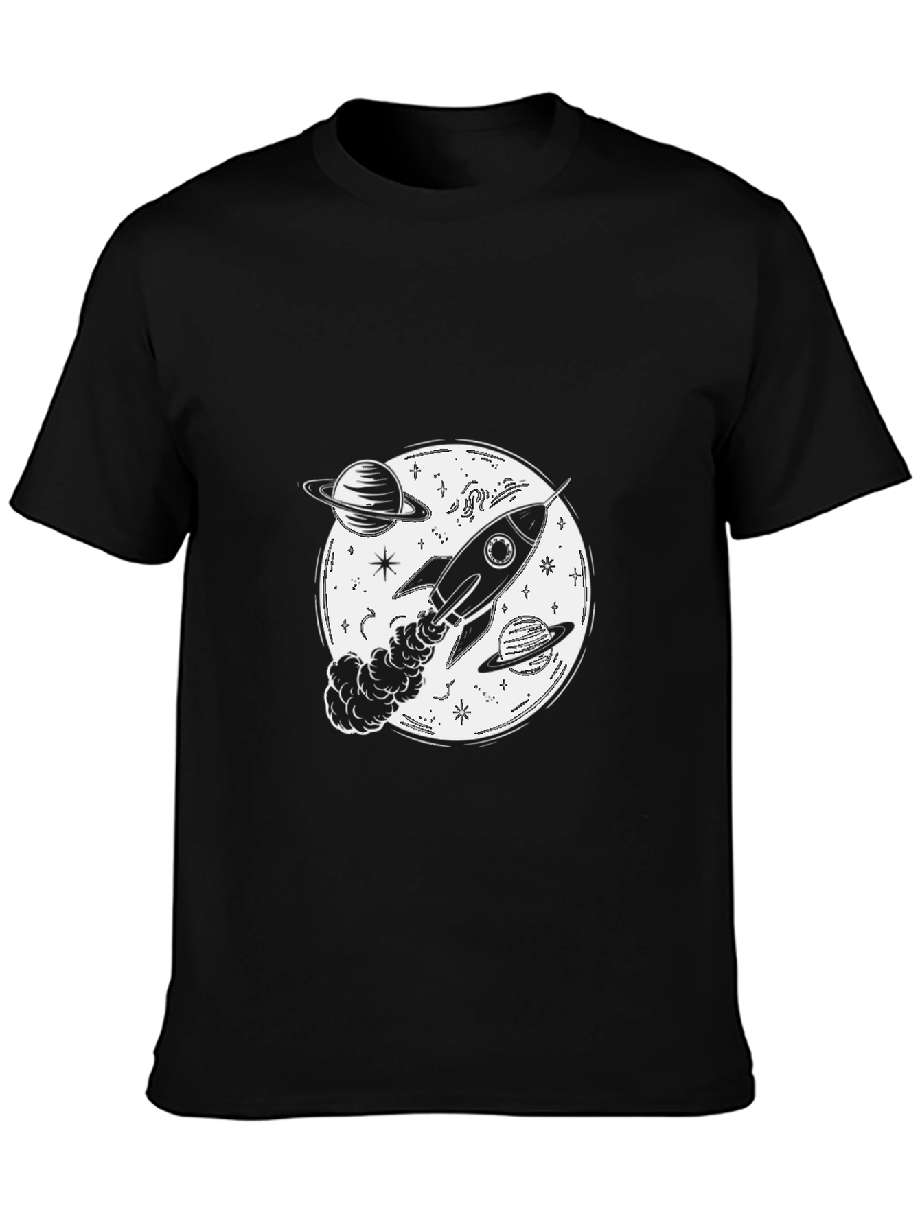 Rocket Galaxy T-Shirt - Black Space Tee