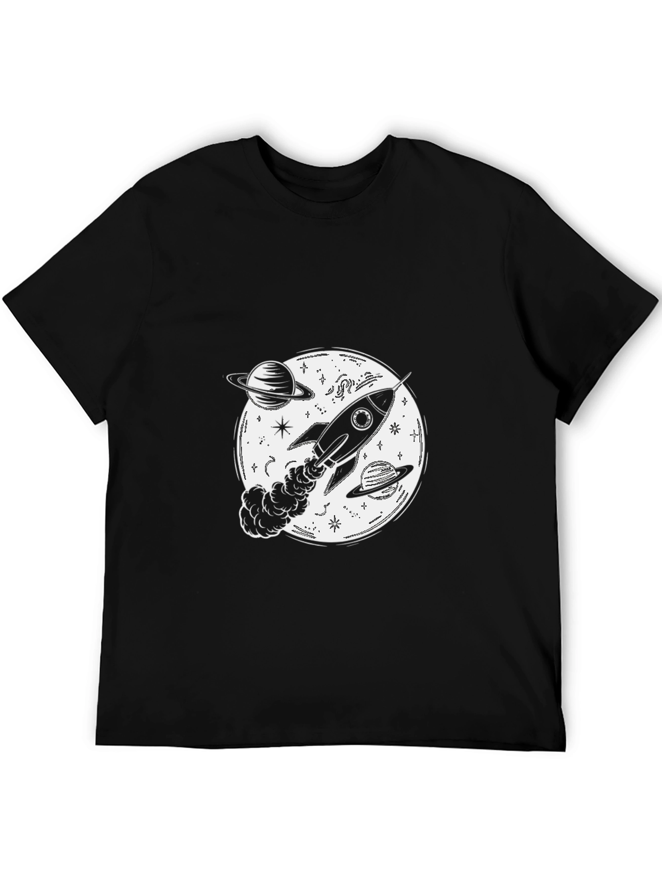 Rocket Galaxy T-Shirt - Black Space Tee
