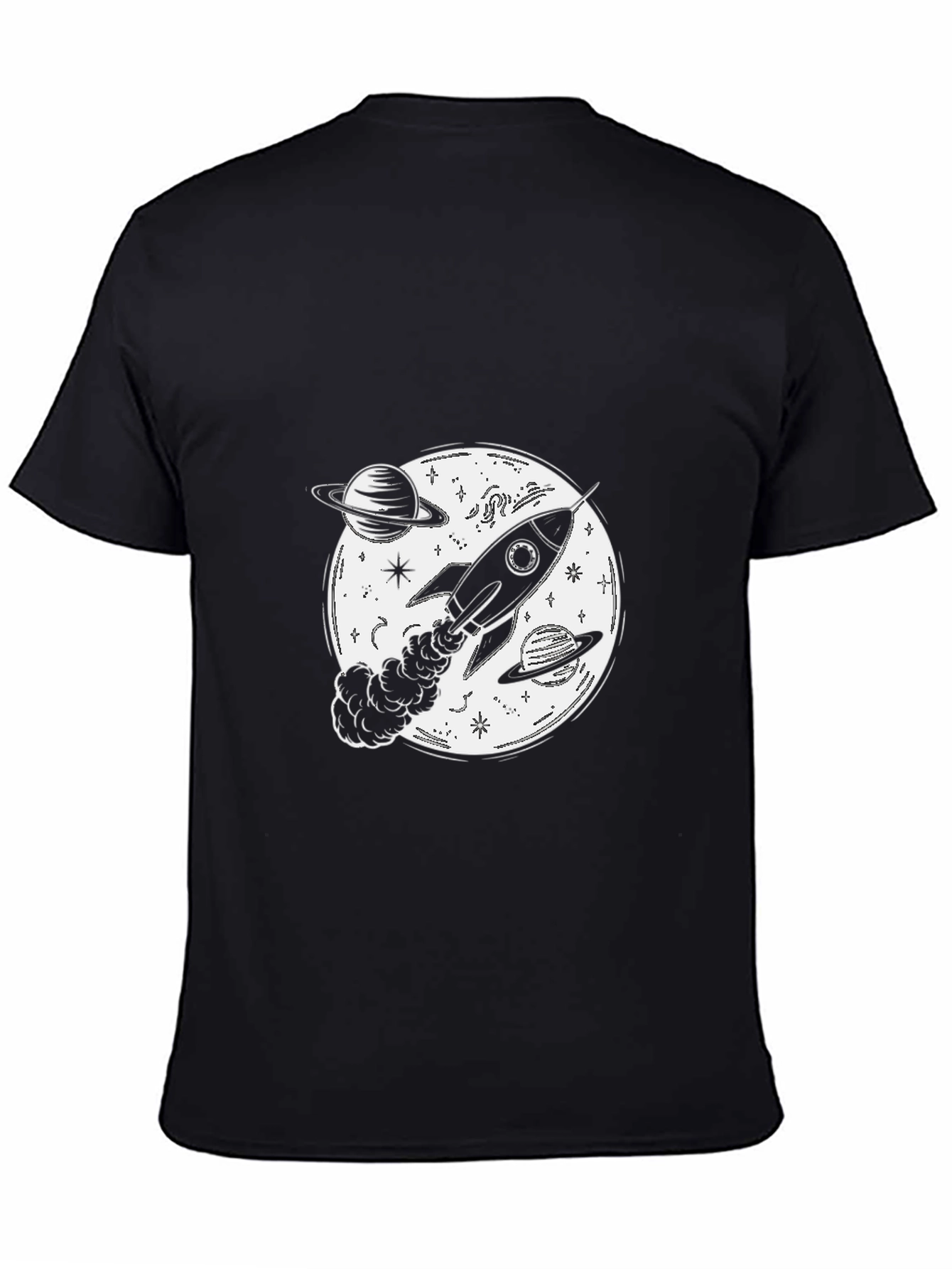 Rocket Galaxy T-Shirt - Black Space Tee
