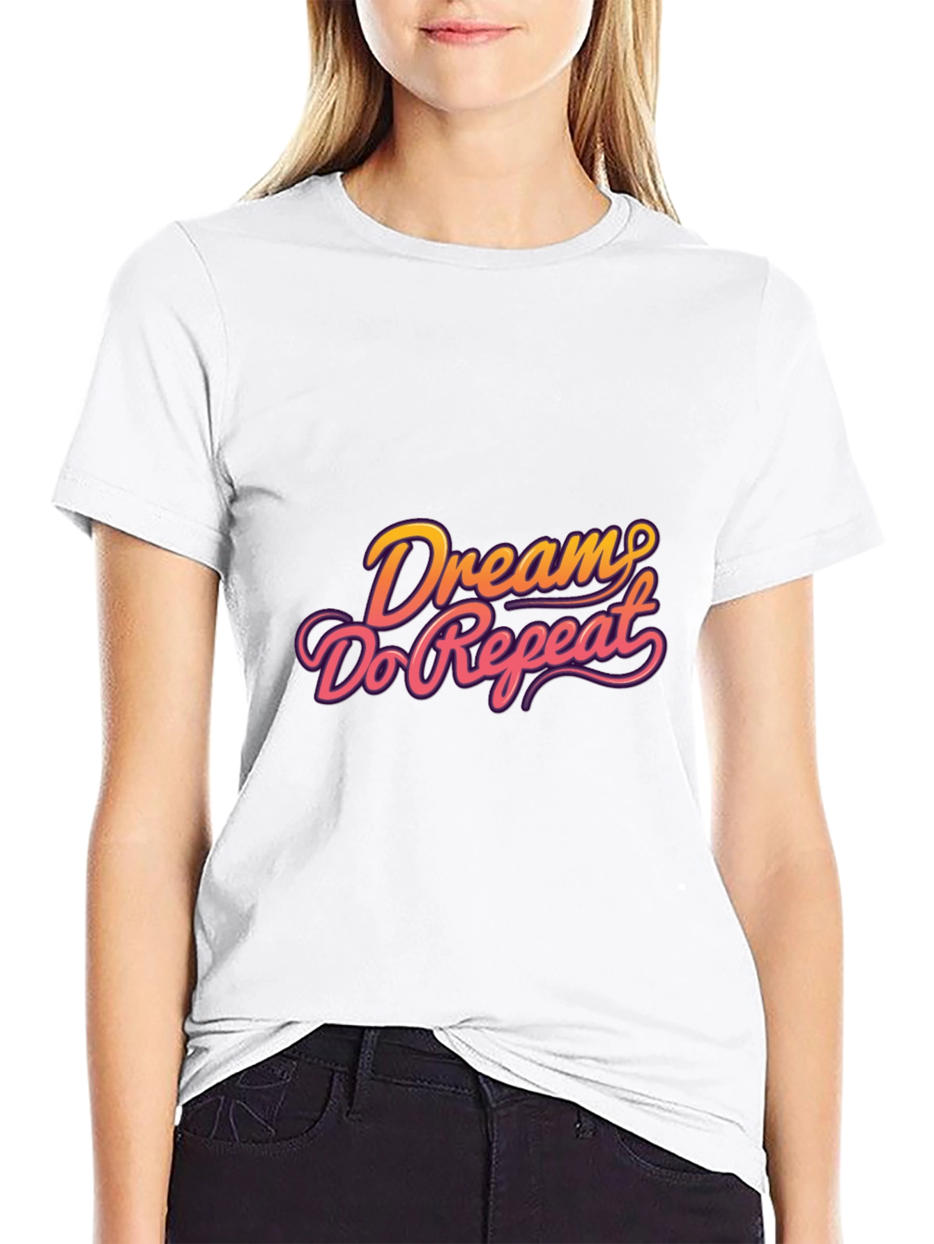Dream Do Repeat Graphic Tee - Black Casual Shirt