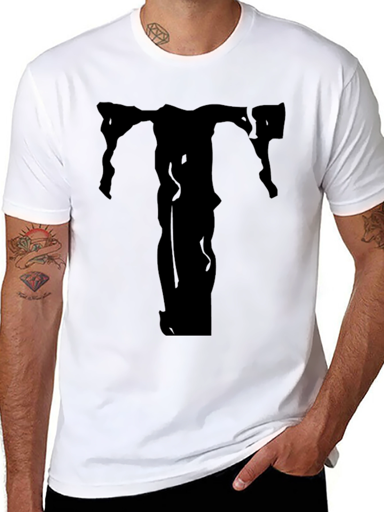 Abstract Silhouette Graphic Print T-Shirt