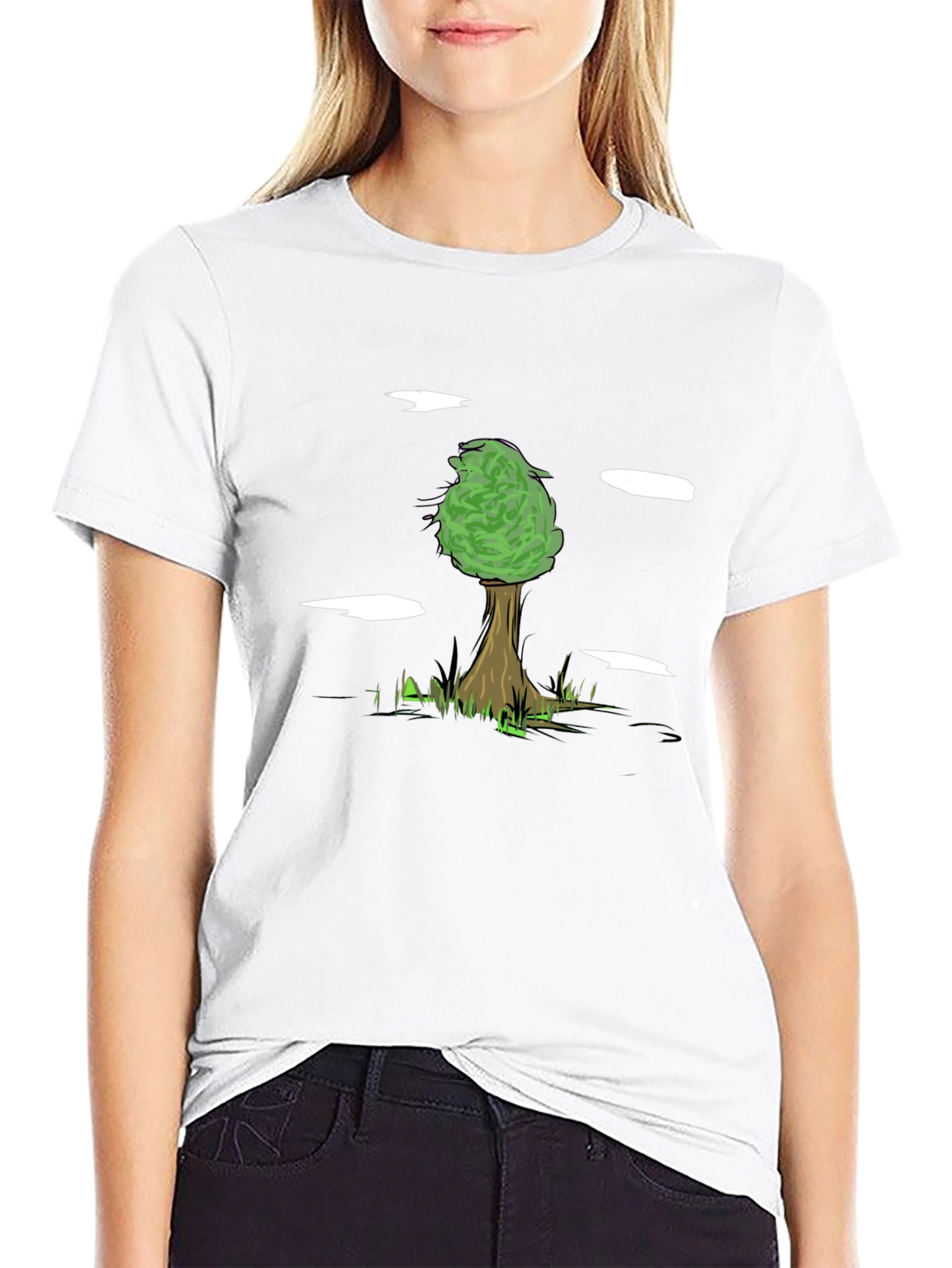 Nature Tree Graphic Tee - Black Cotton Comfort