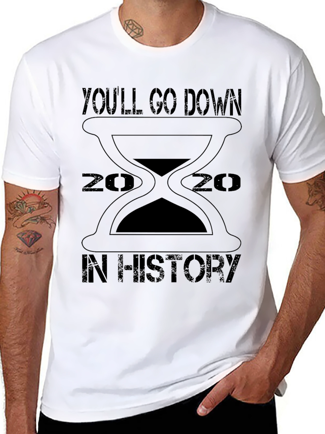 2020 History T-Shirt - Sand Hourglass Design