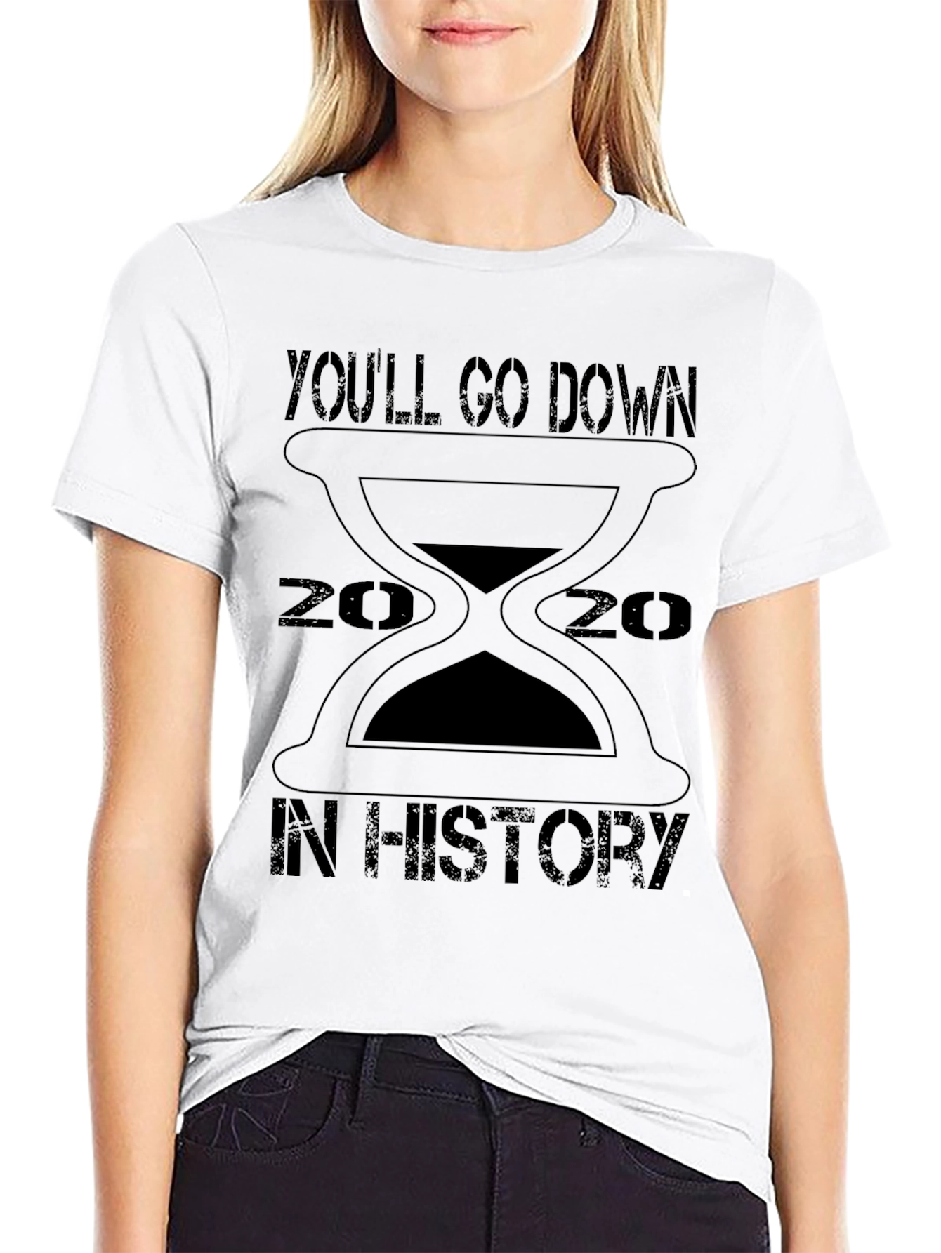 2020 History T-Shirt - Sand Hourglass Design
