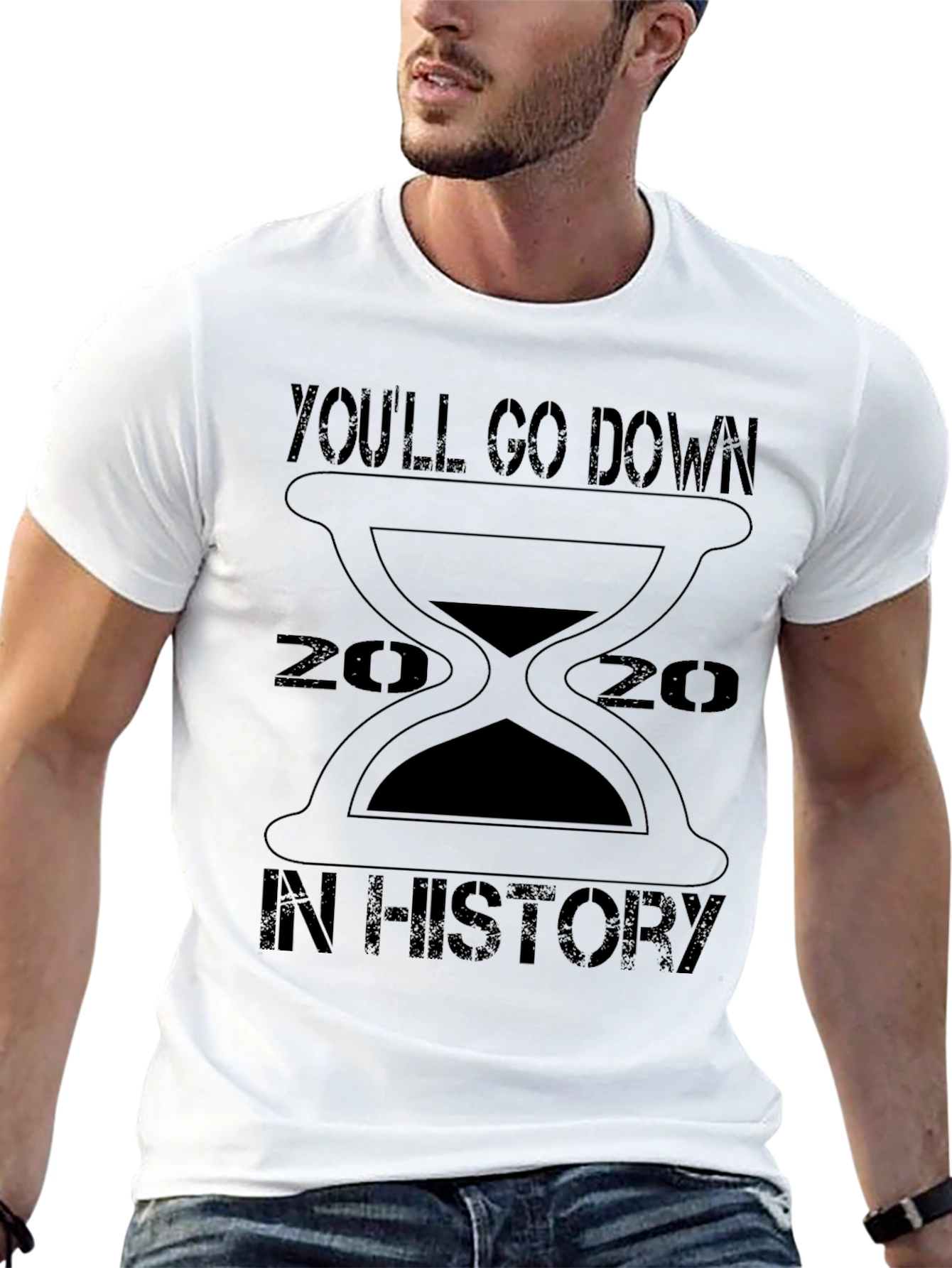 2020 History T-Shirt - Sand Hourglass Design