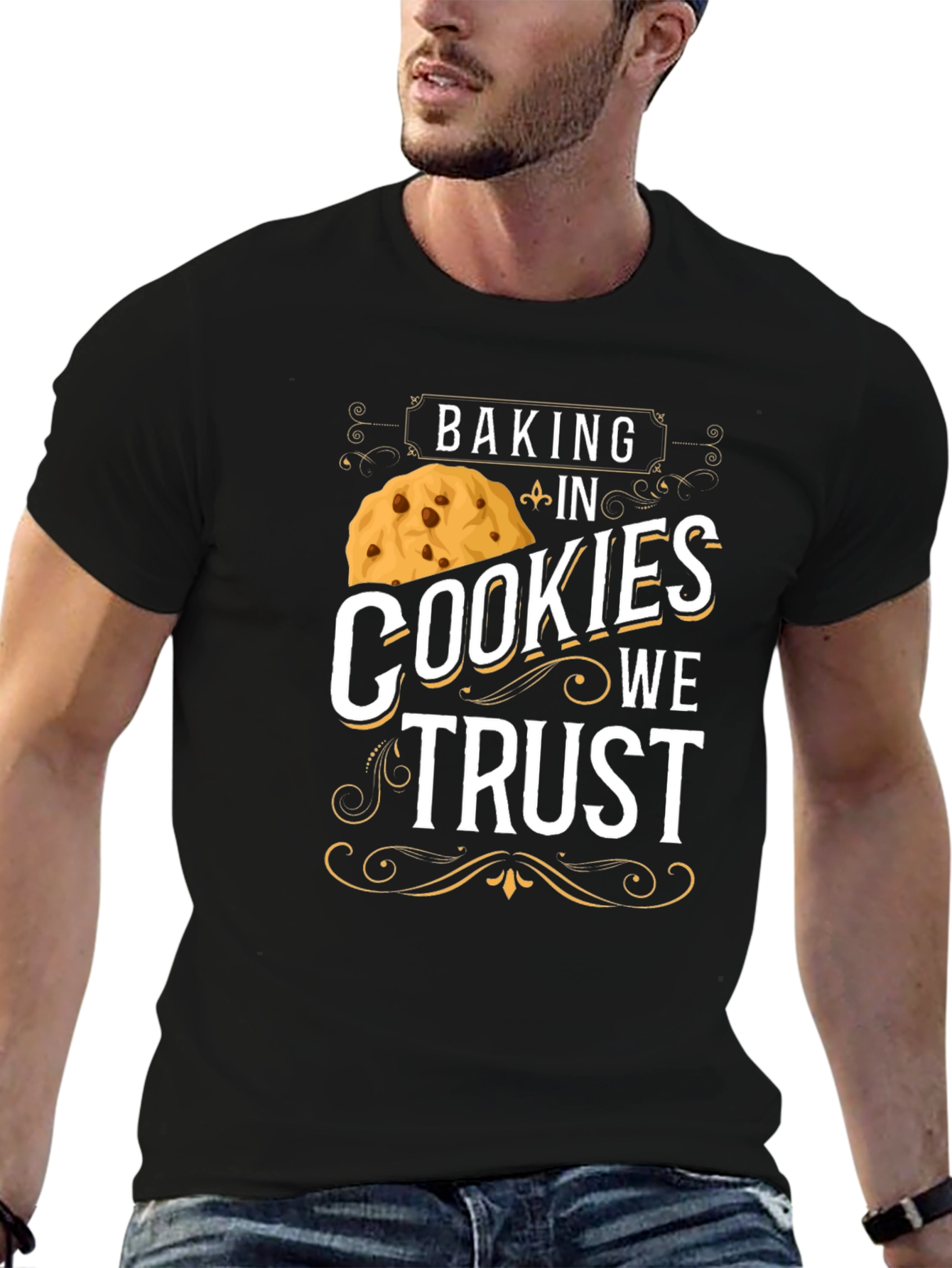Baking In Cookies We Trust Black T-Shirt