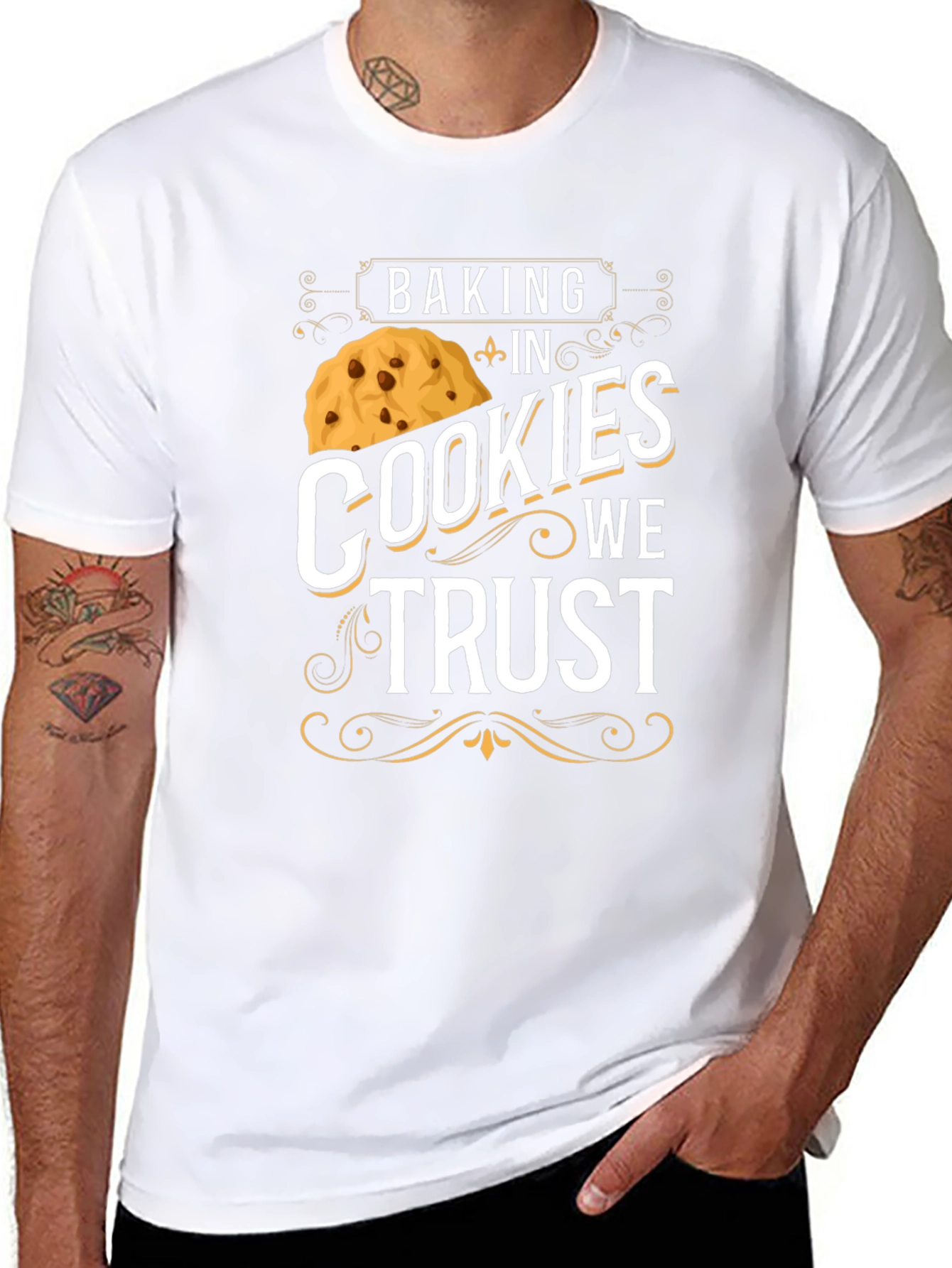 Baking In Cookies We Trust Black T-Shirt