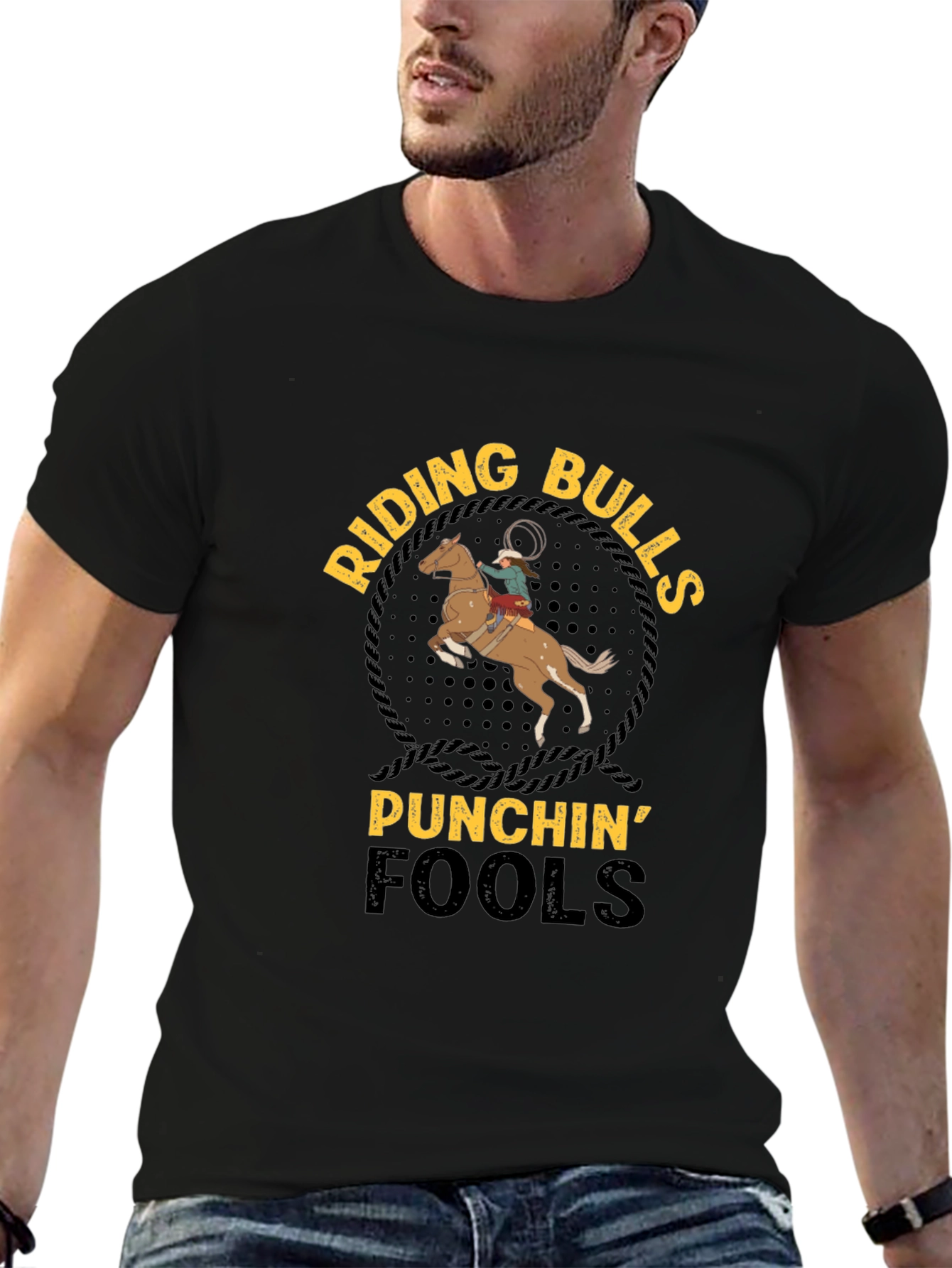 Riding Bulls Punchin Fools Graphic T-Shirt
