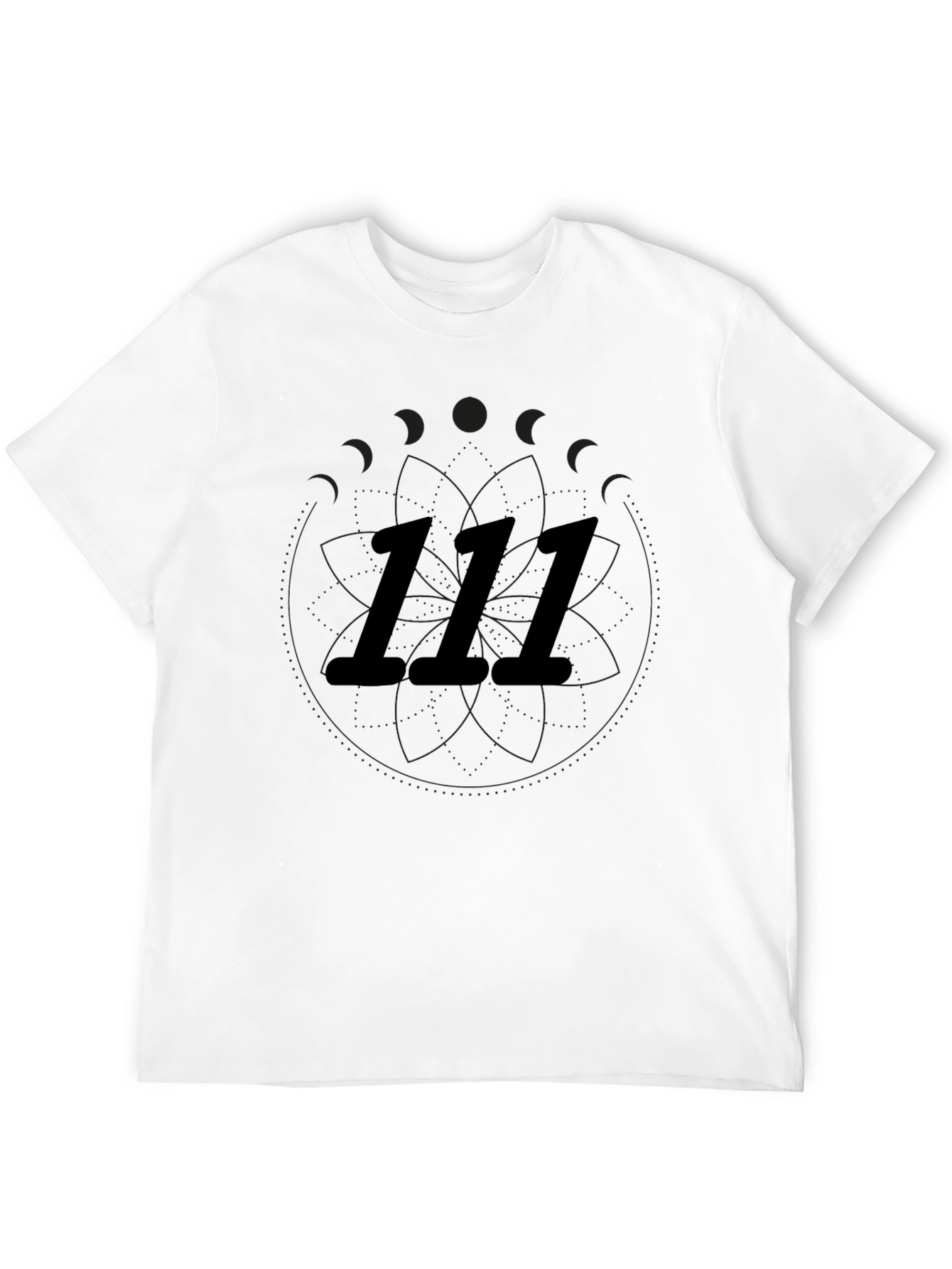 111 Numerology Graphic Black T-Shirt