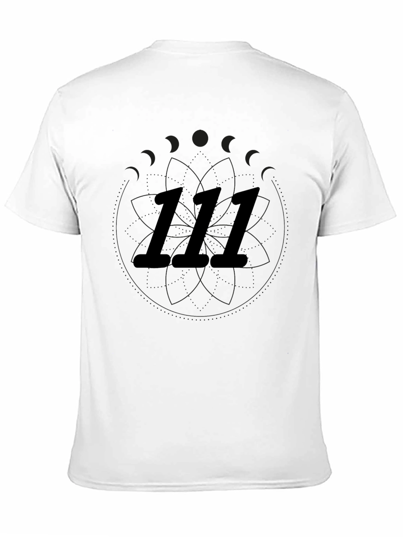 111 Numerology Graphic Black T-Shirt