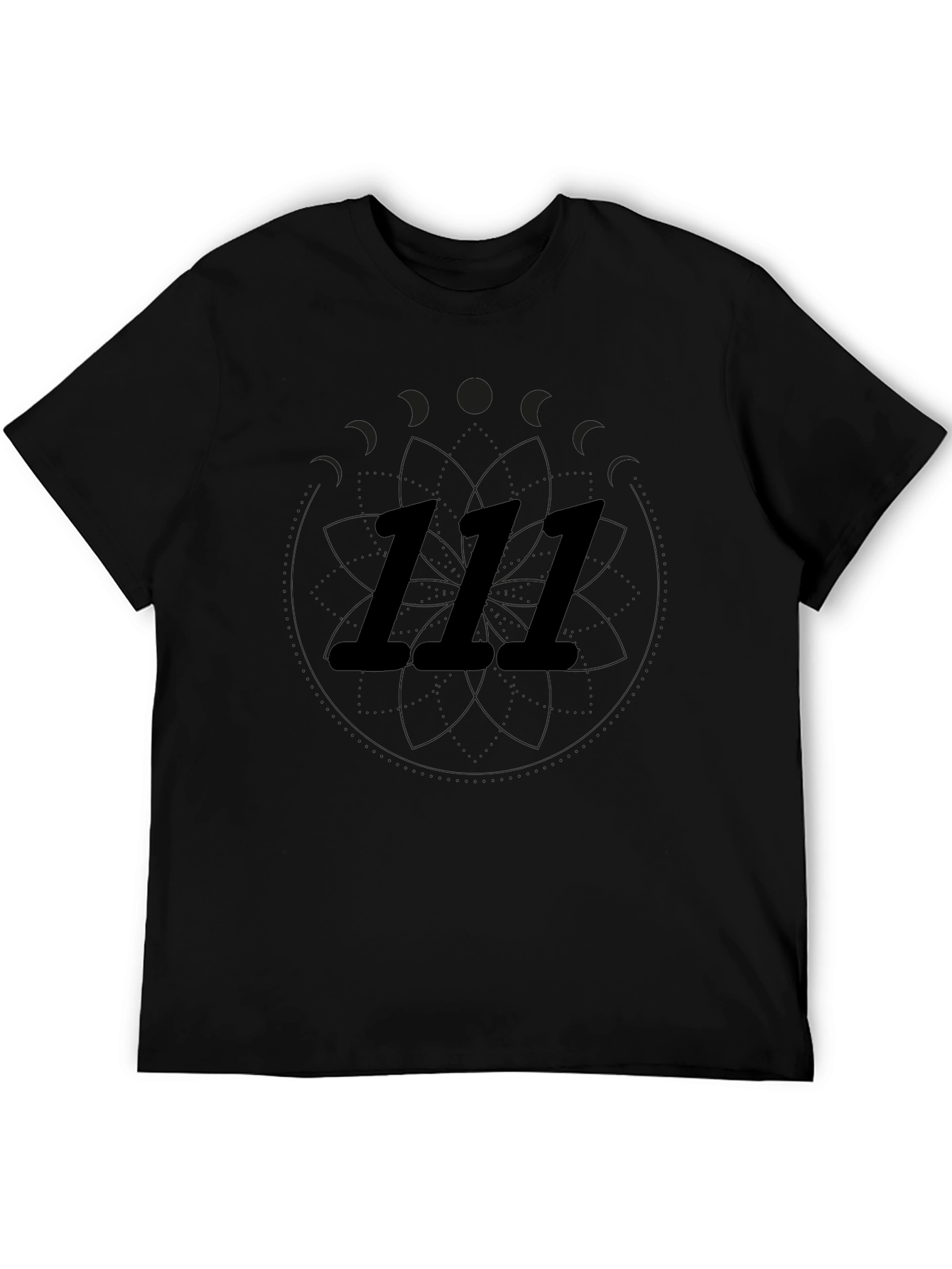 111 Numerology Graphic Black T-Shirt