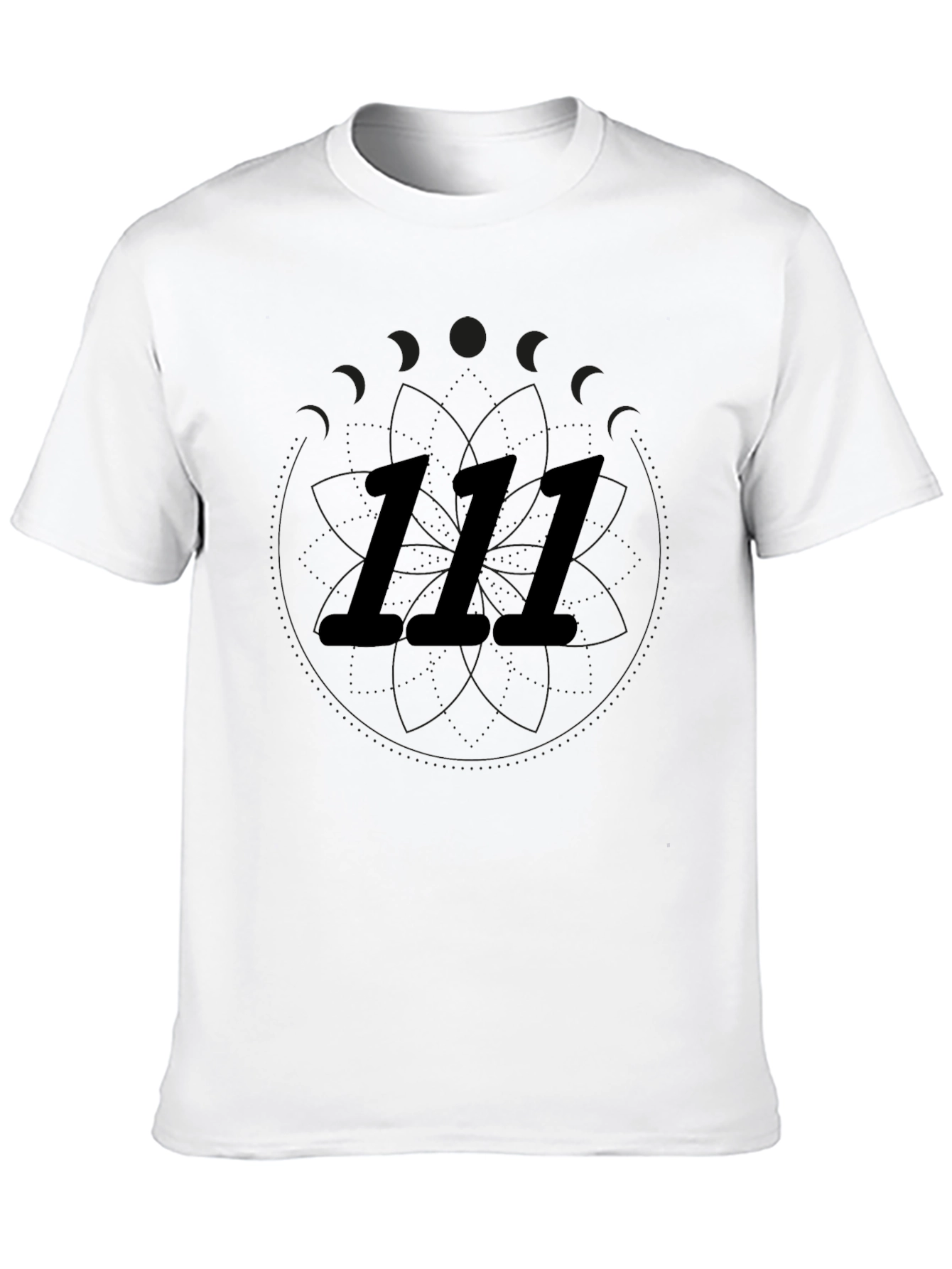 111 Numerology Graphic Black T-Shirt