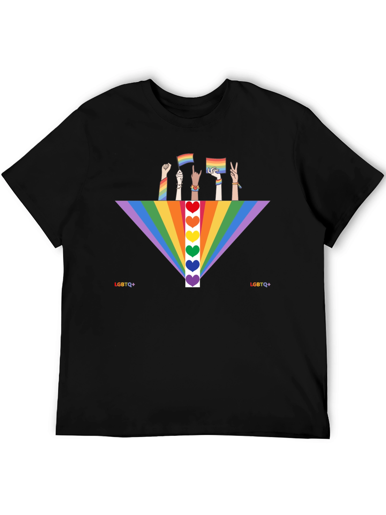 LGBTQ+ Pride Rainbow Heart T-Shirt