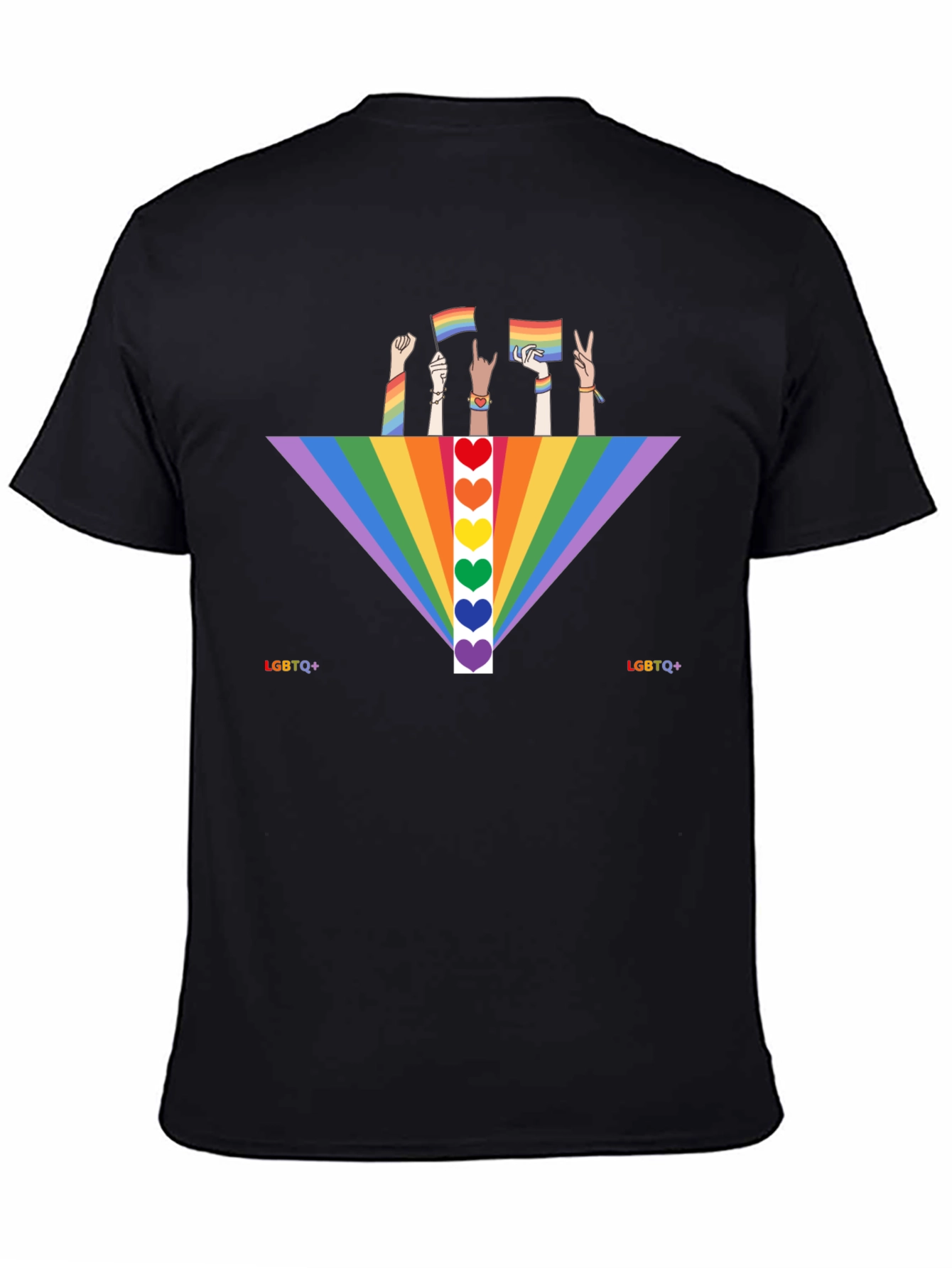 LGBTQ+ Pride Rainbow Heart T-Shirt