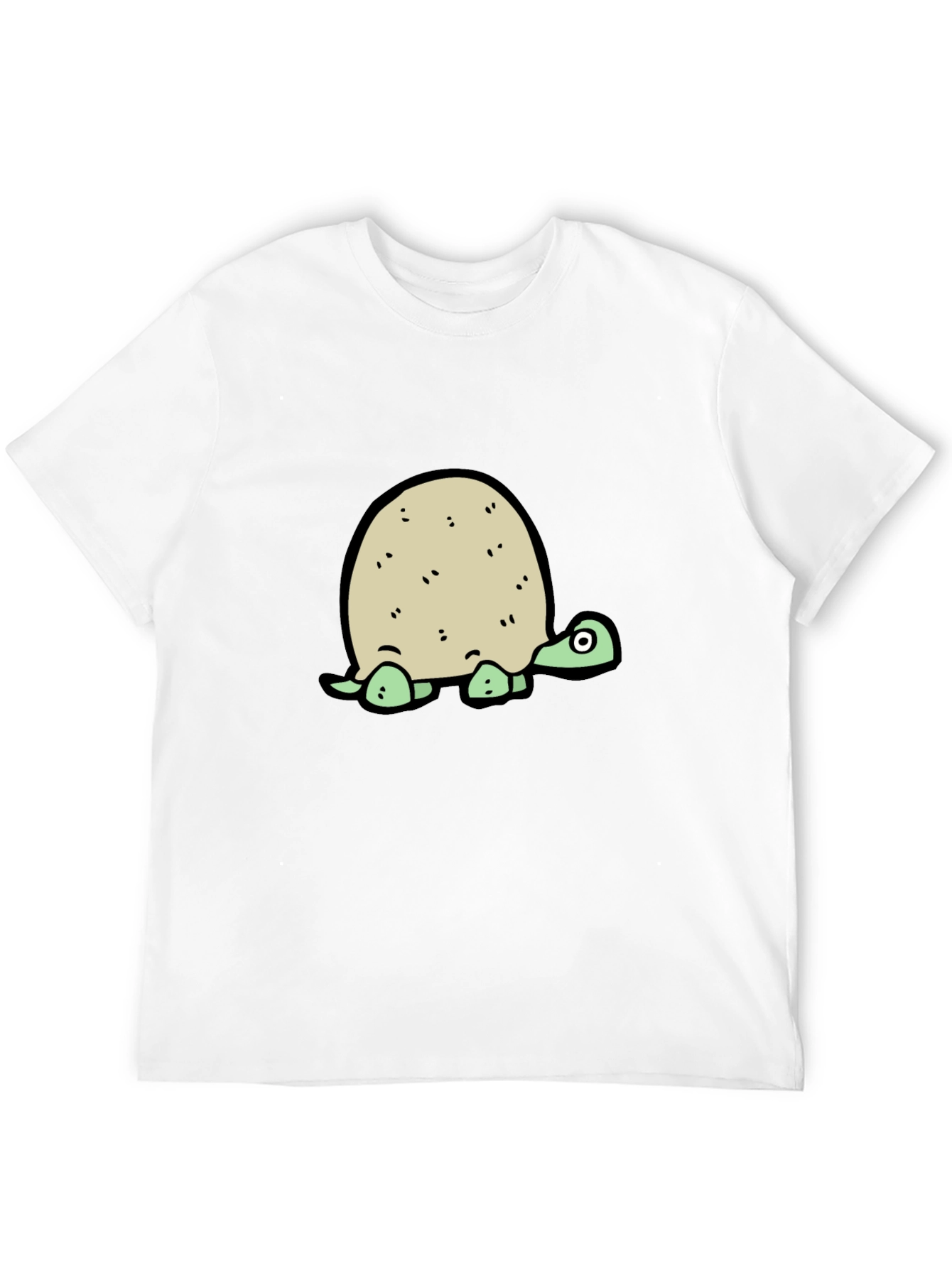 Cartoon Turtle Graphic Tee - Black T-Shirt