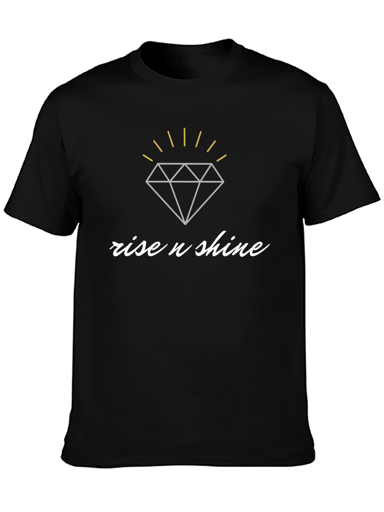 Rise n Shine Diamond Graphic Black T-Shirt