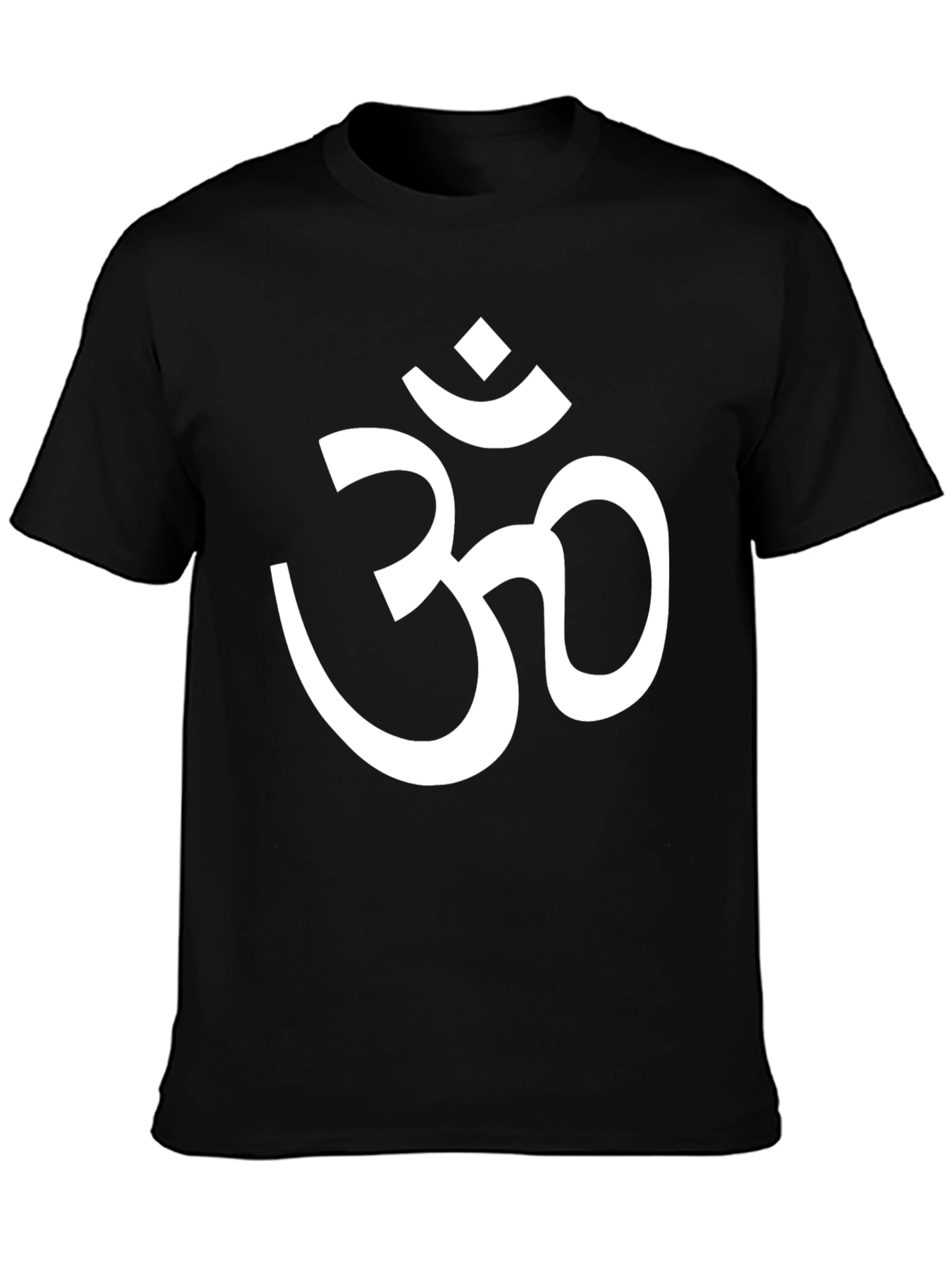 Om Symbol Graphic Tee - Black Cotton Blend Shirt