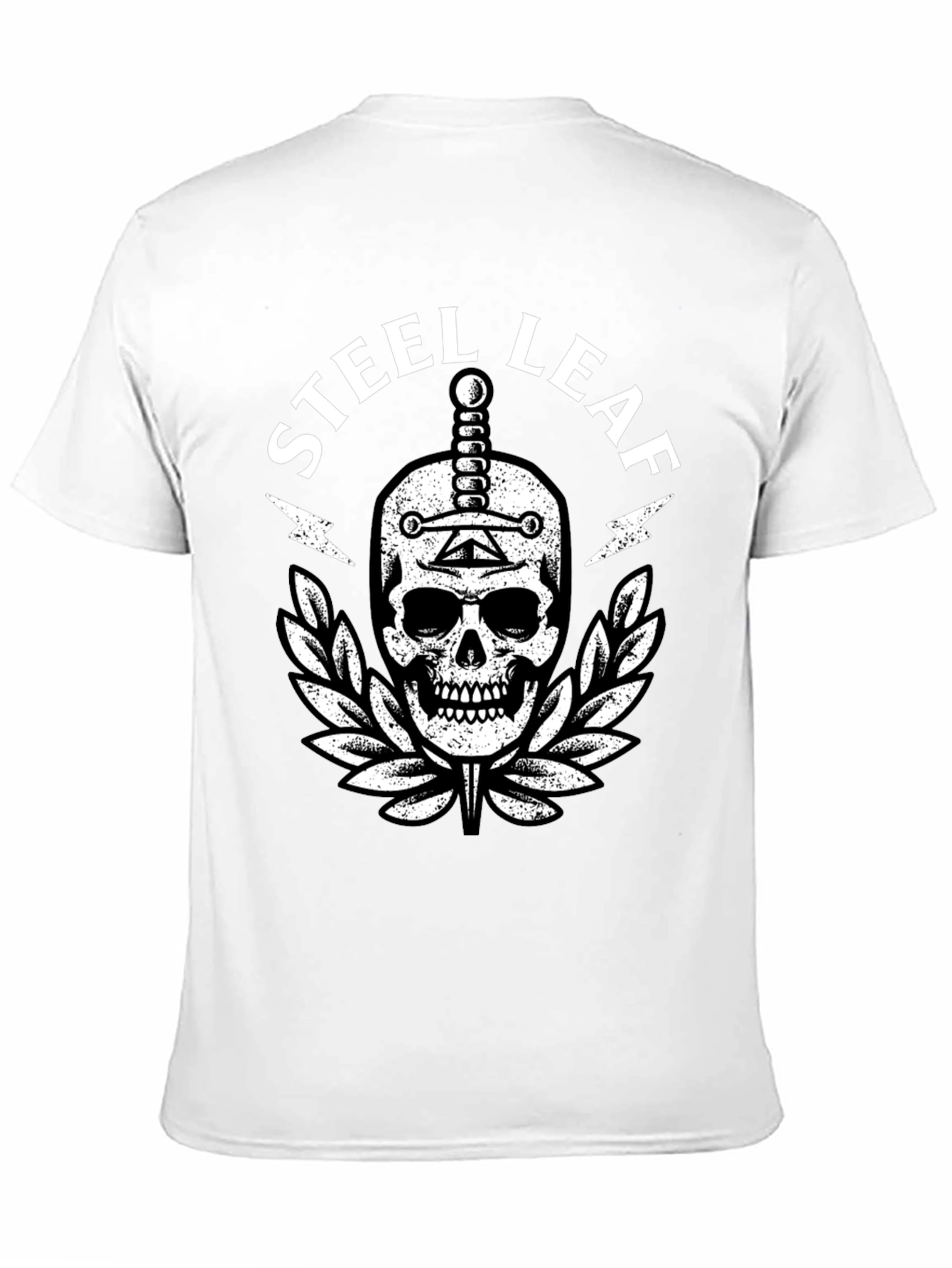 Steel Leaf Skull Graphic T-Shirt