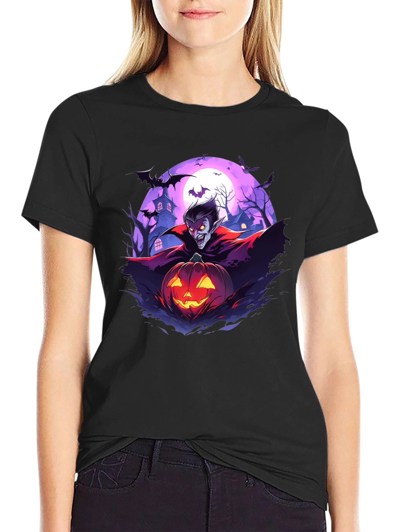 Vampire Pumpkin Halloween T-Shirt