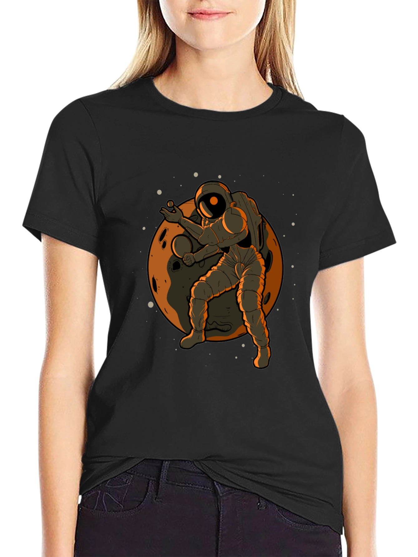 Astronaut on Moon Graphic T-Shirt