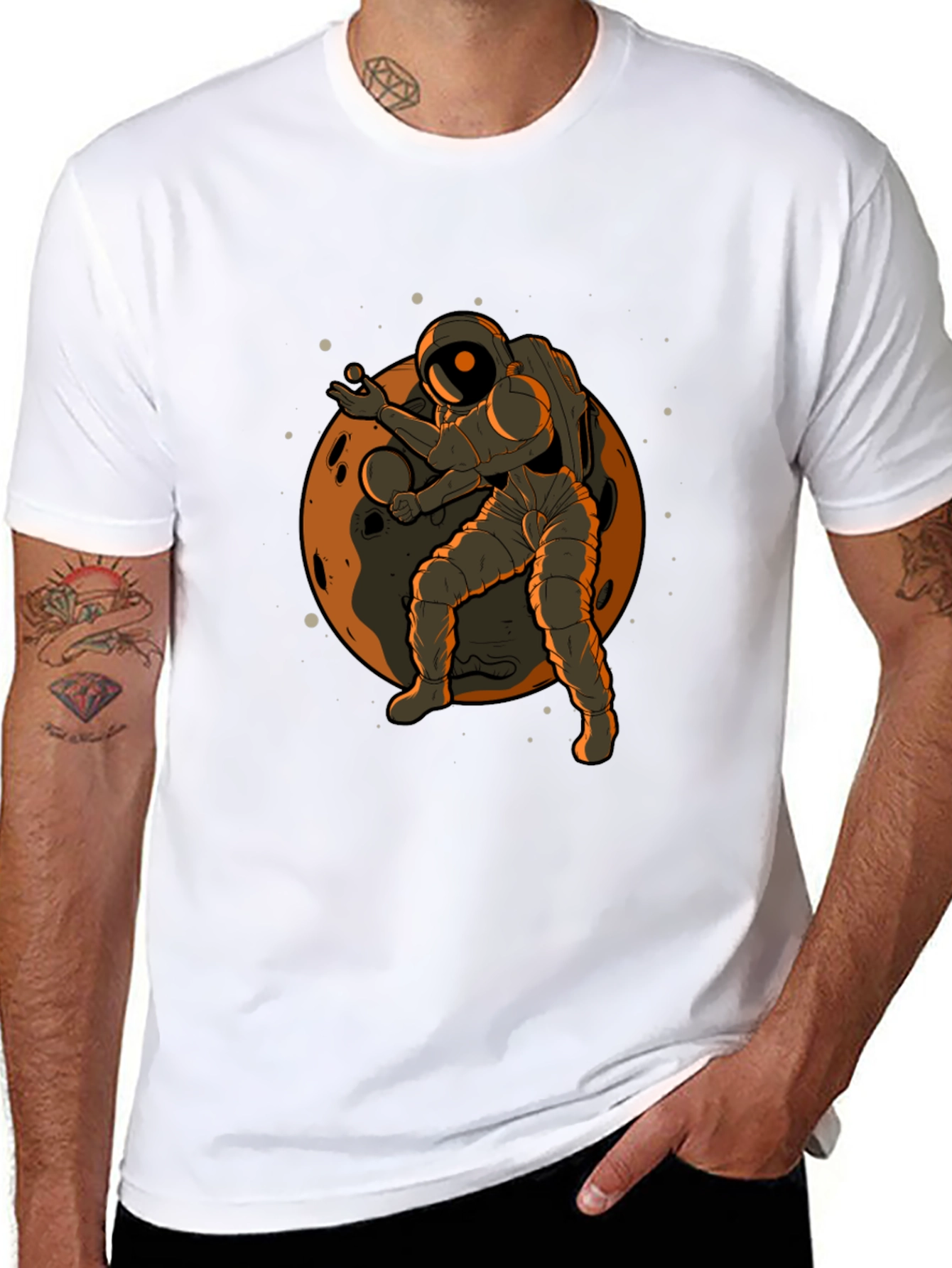 Astronaut on Moon Graphic T-Shirt