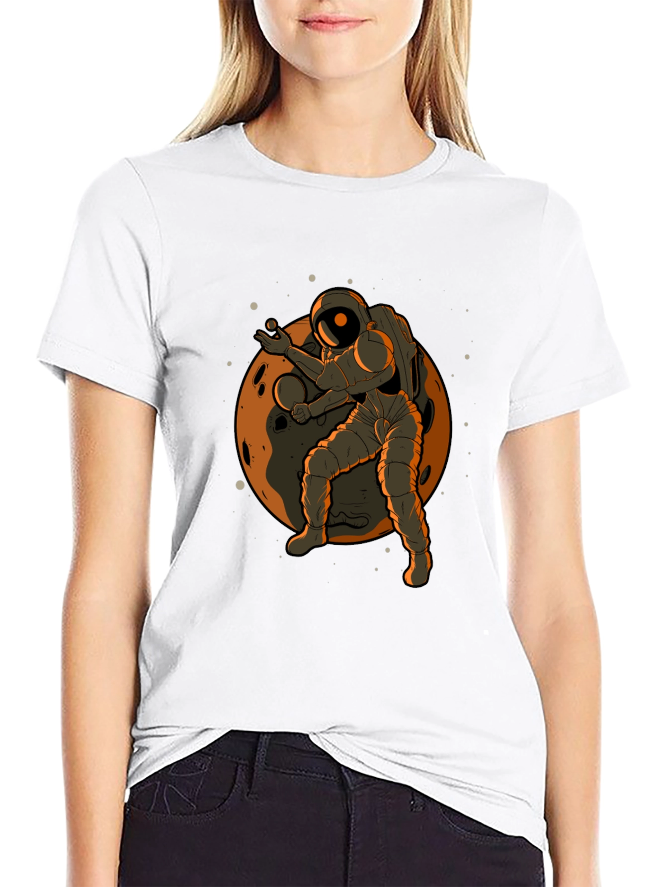 Astronaut on Moon Graphic T-Shirt