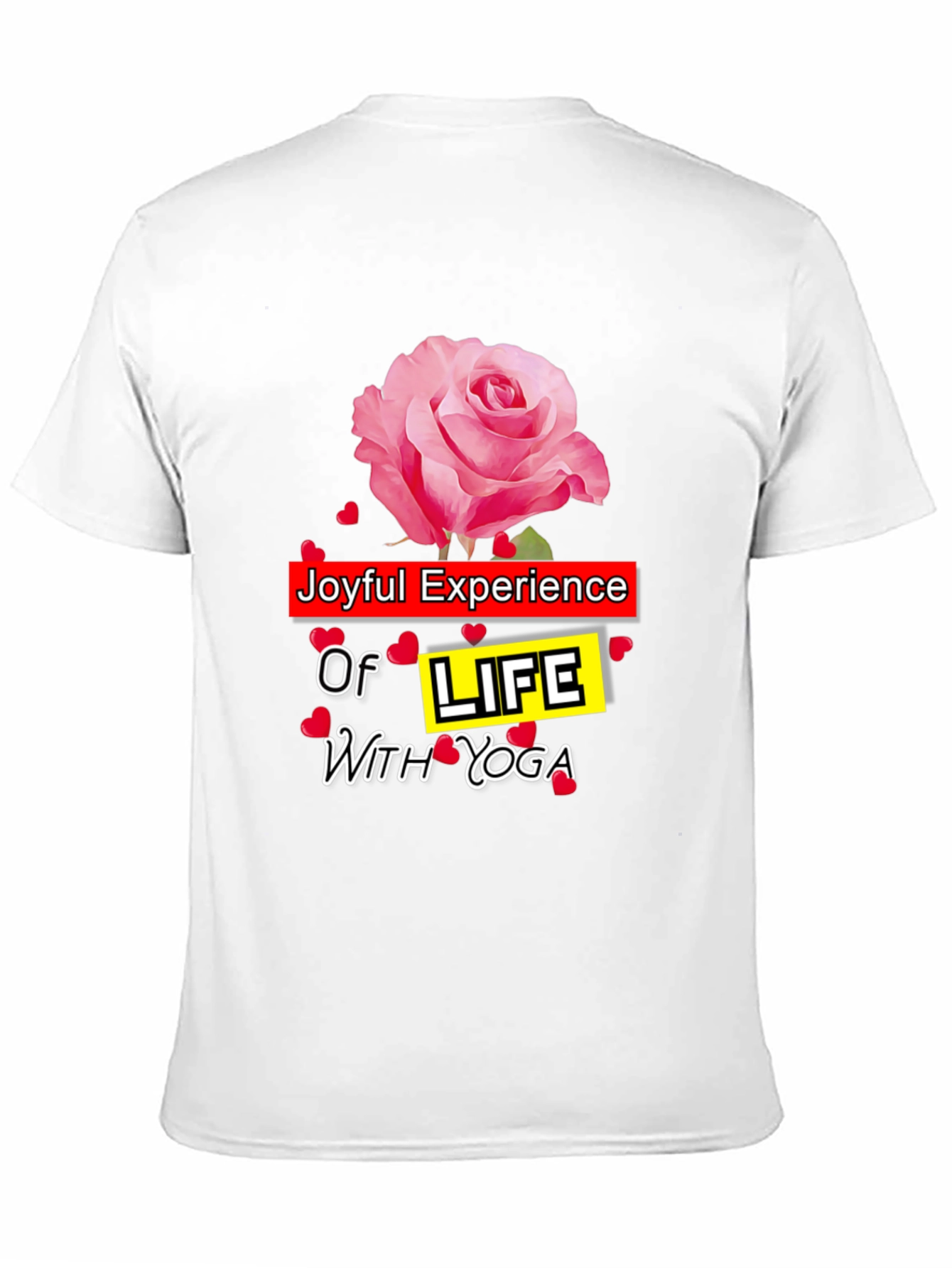 Joyful Yoga T-Shirt with Rose Design