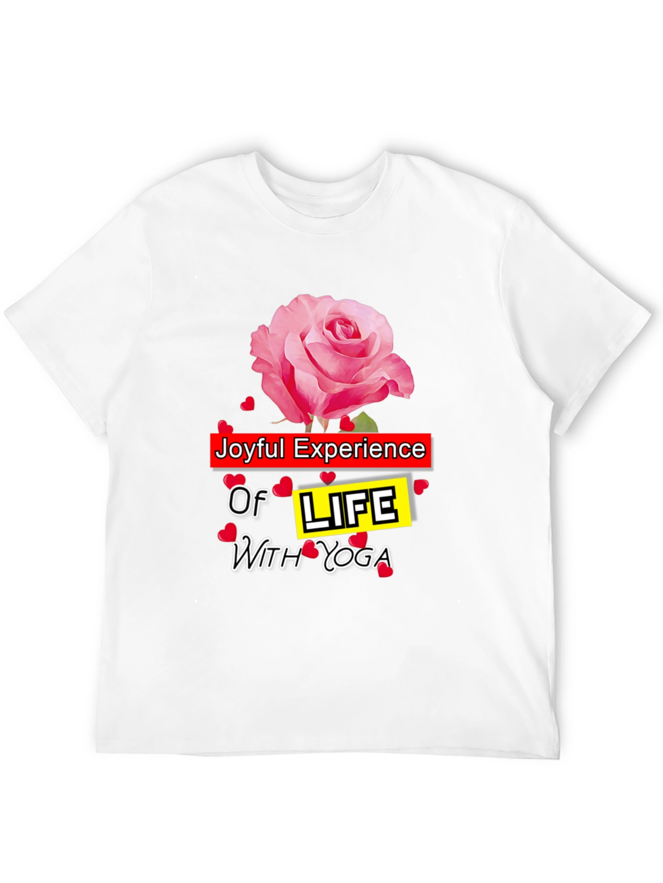 Joyful Yoga T-Shirt with Rose Design