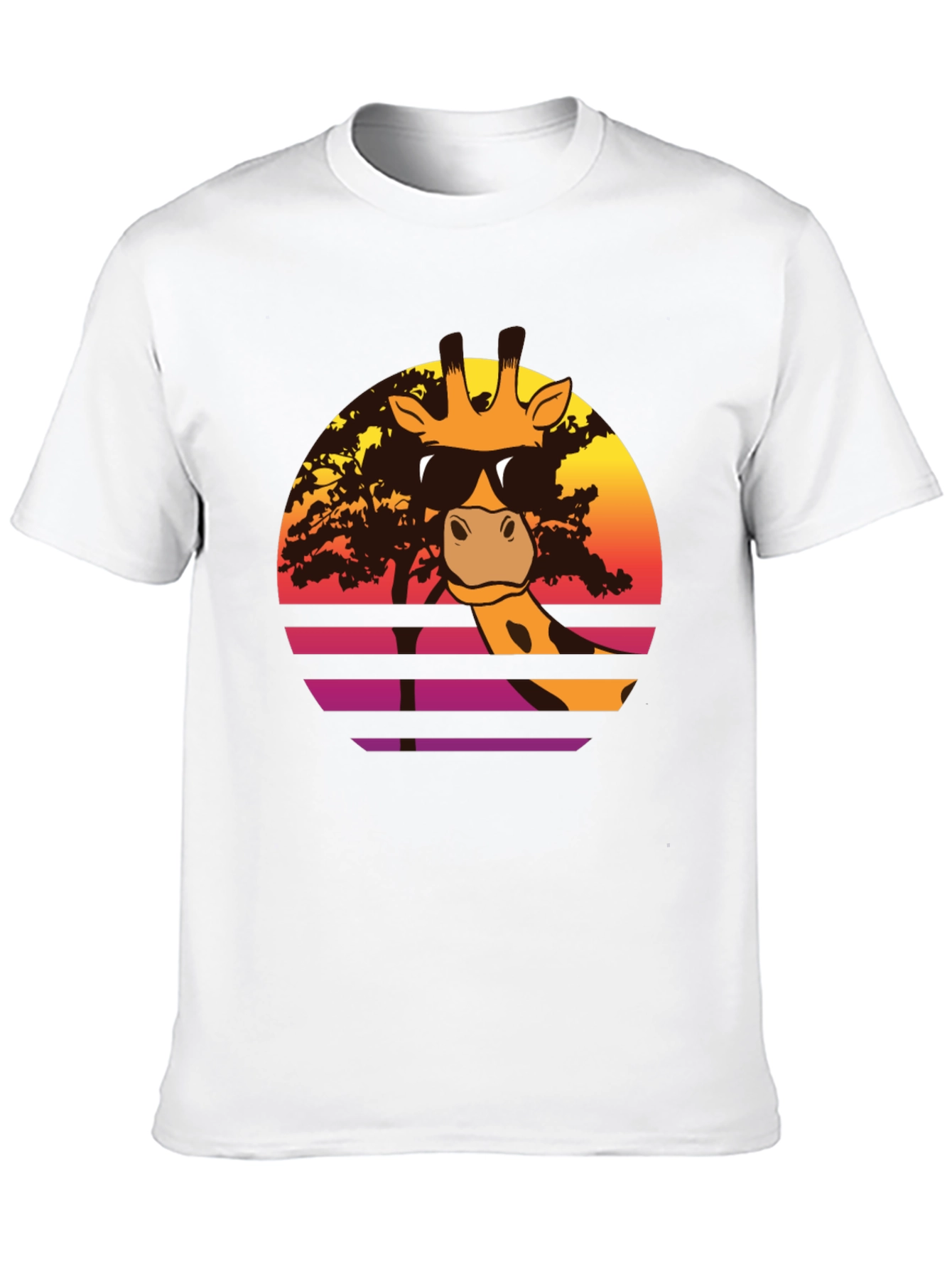 Cool Giraffe Sunset T-Shirt - Retro Animal Tee