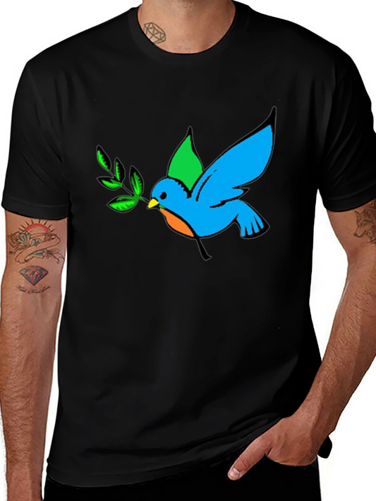 Peace Dove Graphic Black T-Shirt