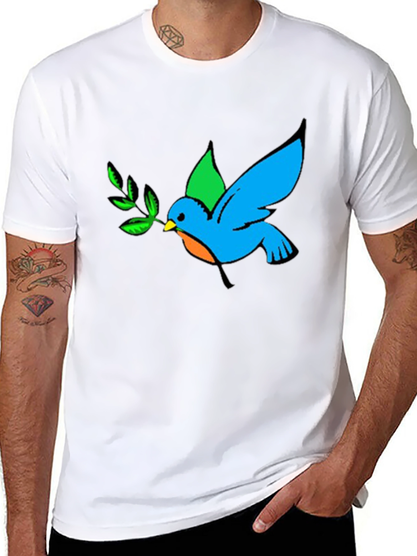Peace Dove Graphic Black T-Shirt