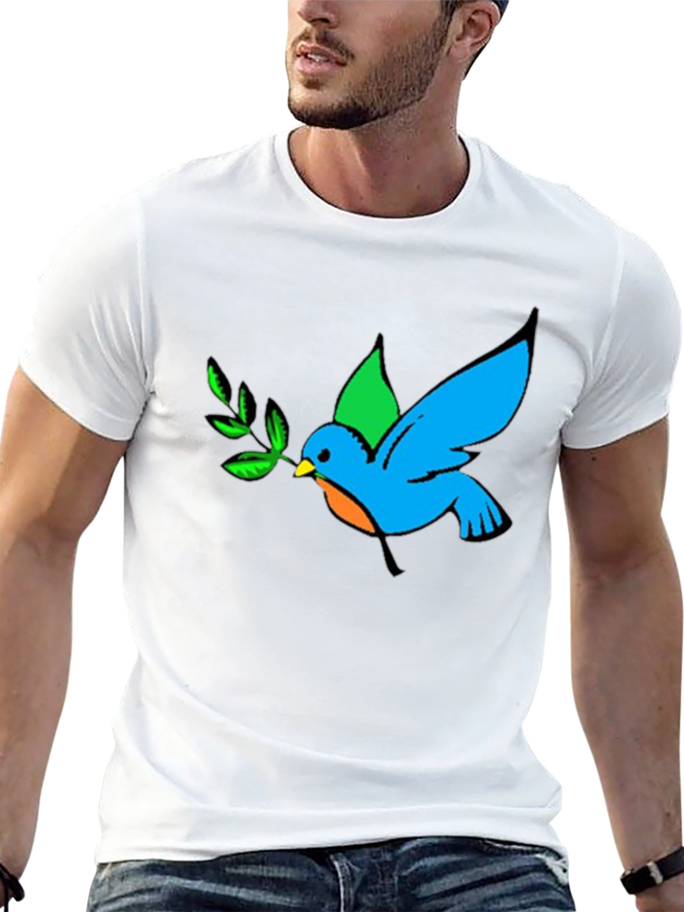 Peace Dove Graphic Black T-Shirt