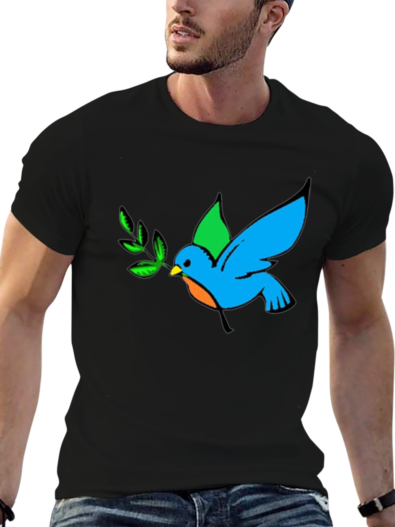 Peace Dove Graphic Black T-Shirt