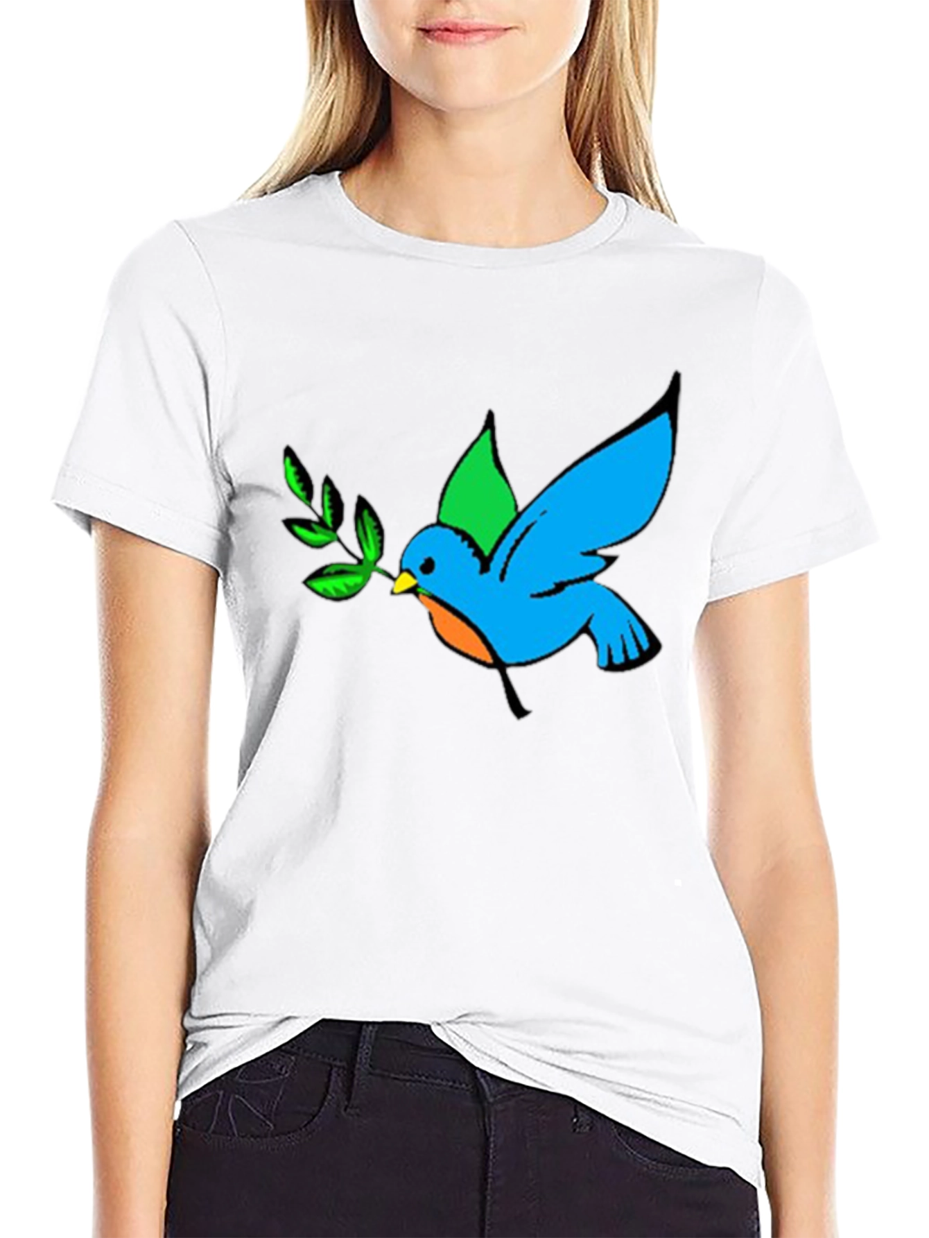 Peace Dove Graphic Black T-Shirt