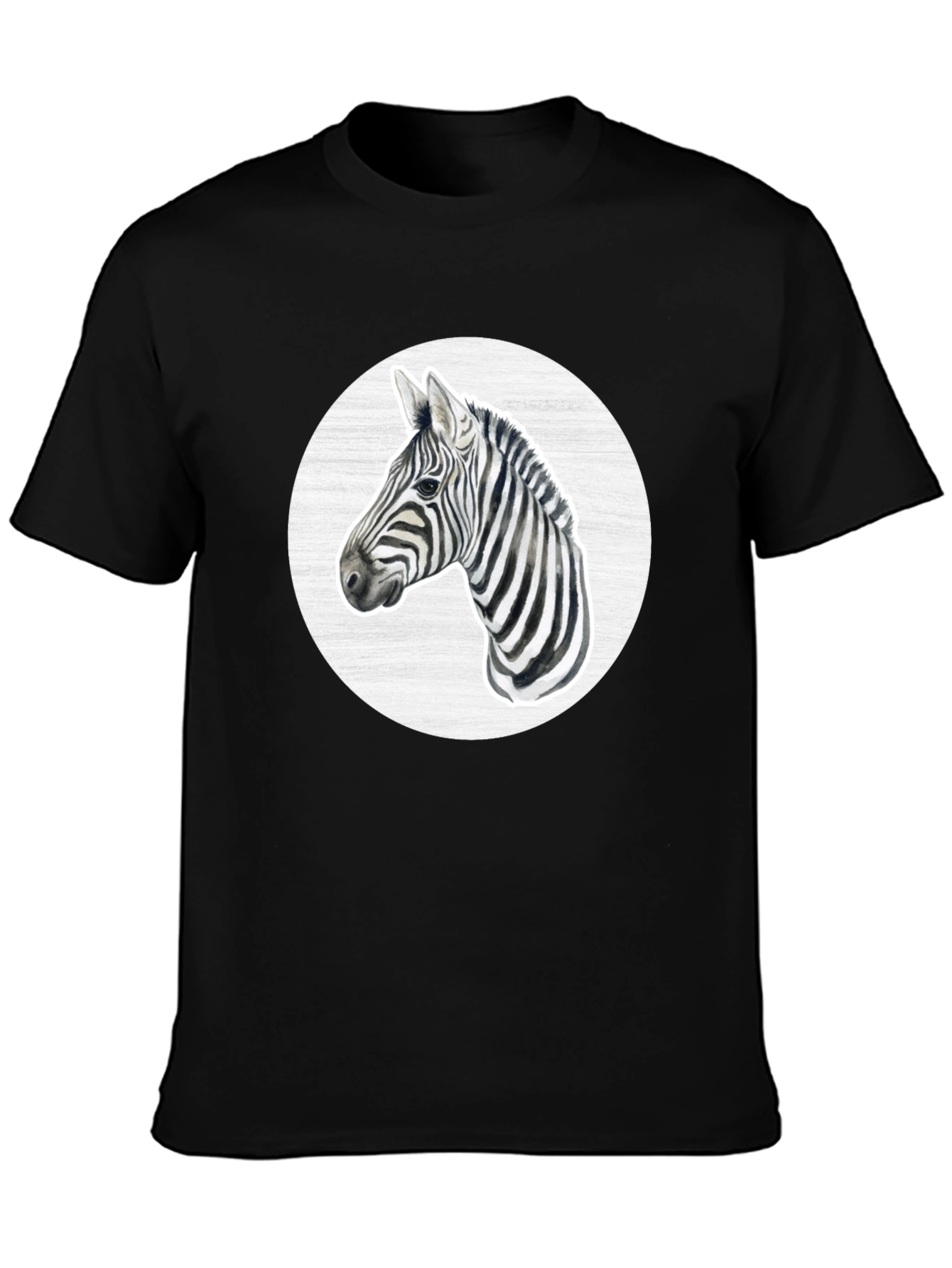 Zebra Graphic Tee - Black Crew Neck T-Shirt