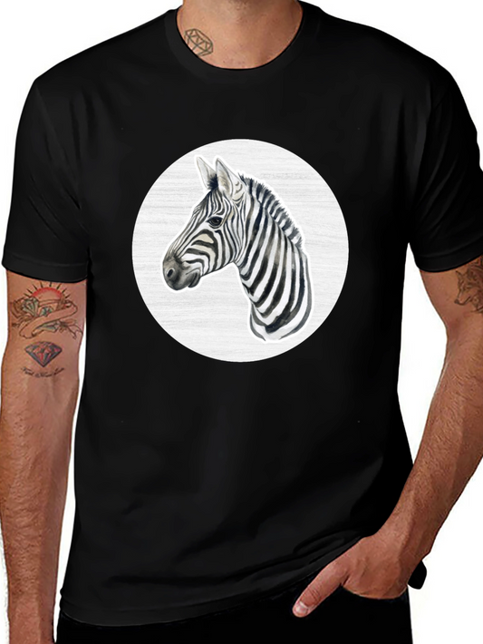 Zebra Graphic Tee - Black Crew Neck T-Shirt