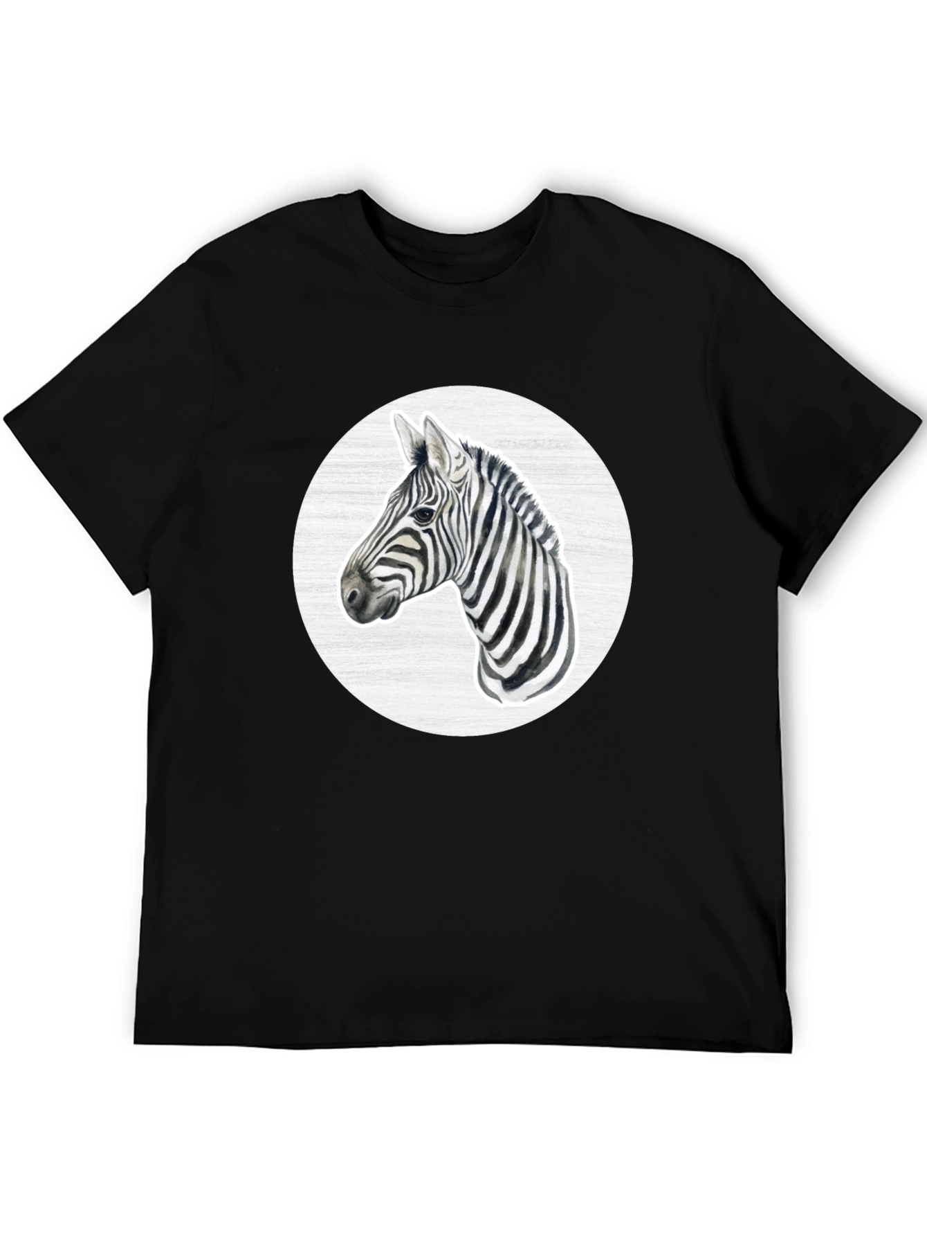 Zebra Graphic Tee - Black Crew Neck T-Shirt